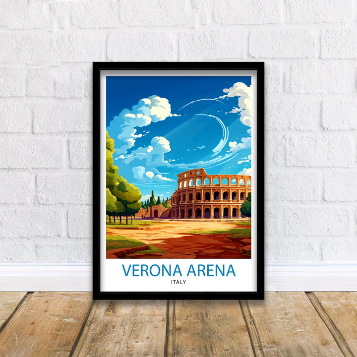 Verona Arena Italy Travel Poster Verona Arena