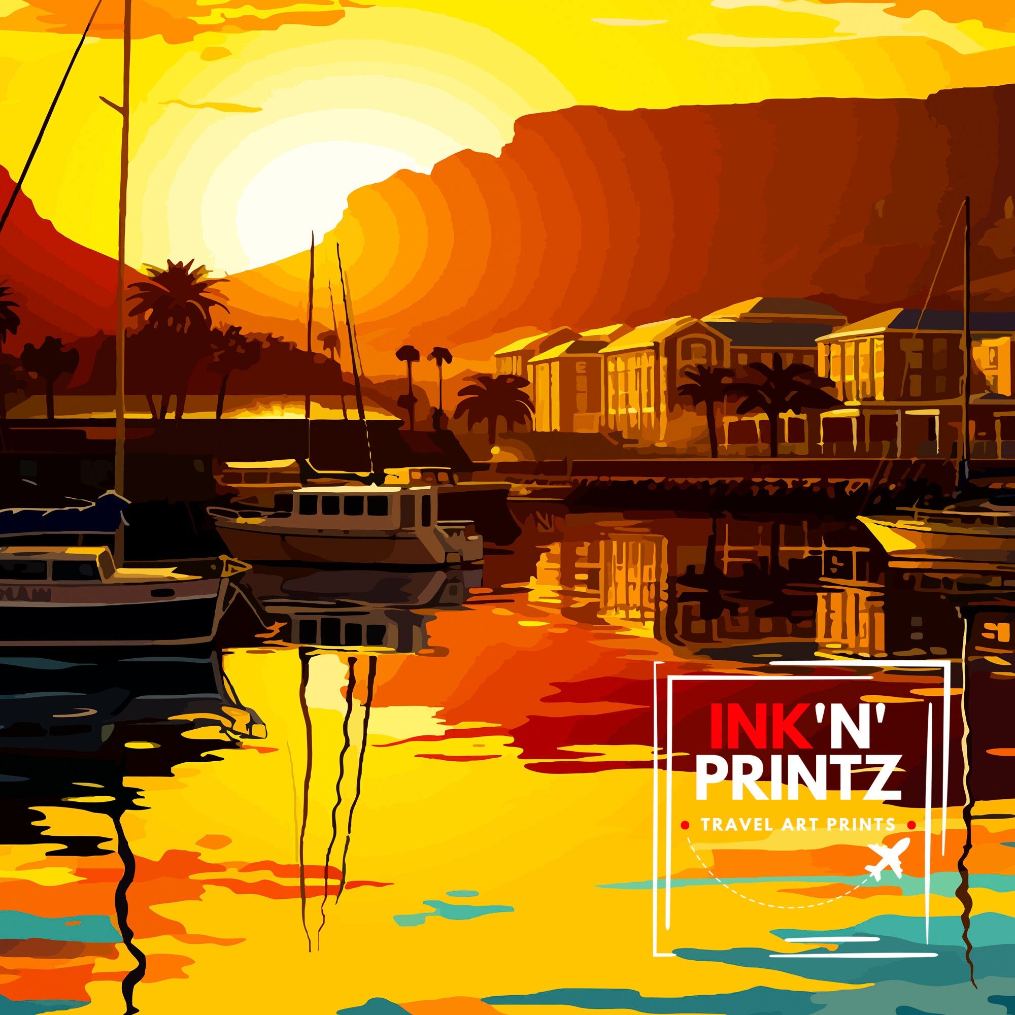 Cape Town South Africa Travel Poster Cape Town
