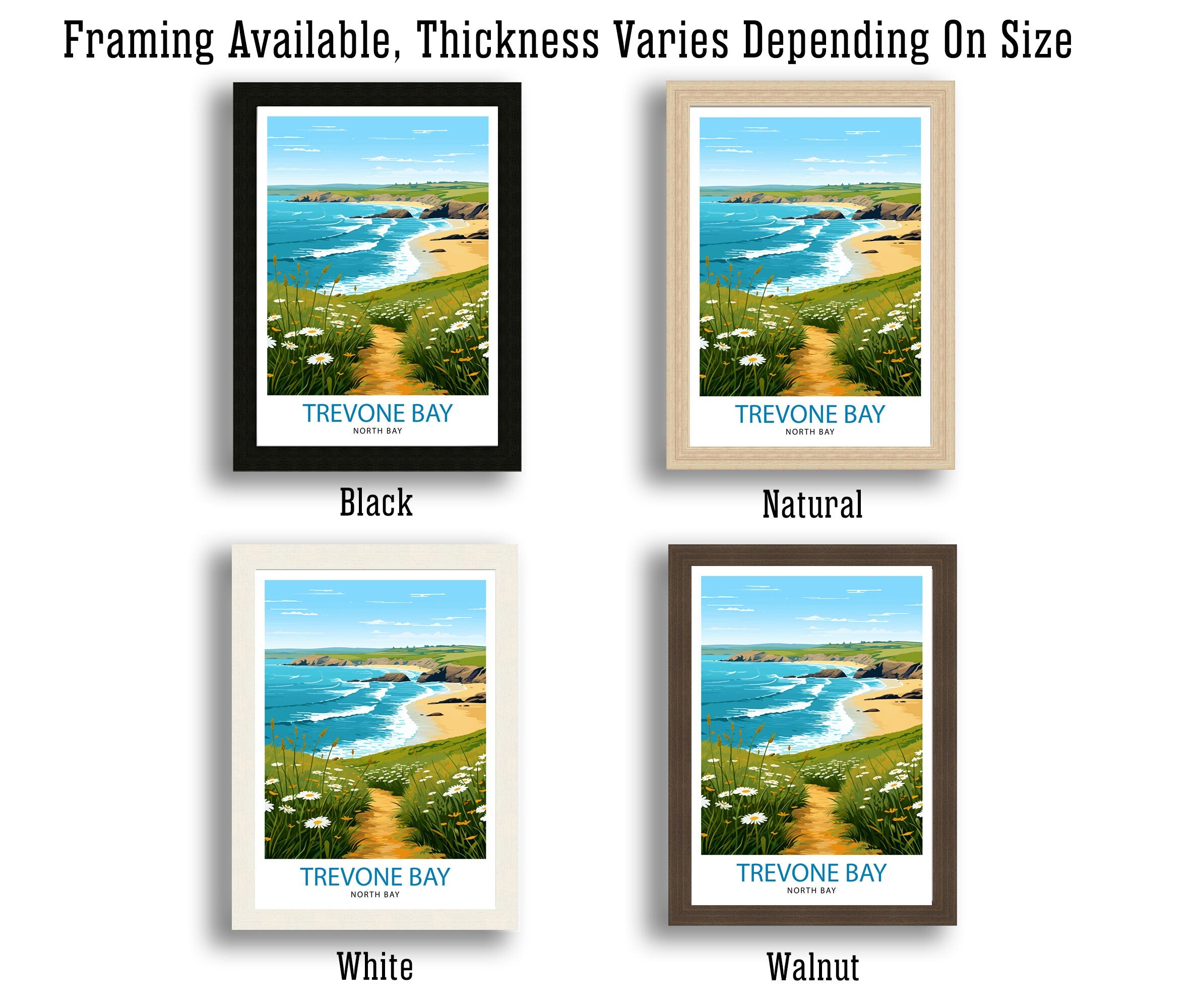 Trevone Bay Cornwall Travel Print Trevone Bay Wall Decor Trevone Bay Poster Cornwall Travel Prints Trevone Bay Art Print Trevone Bay
