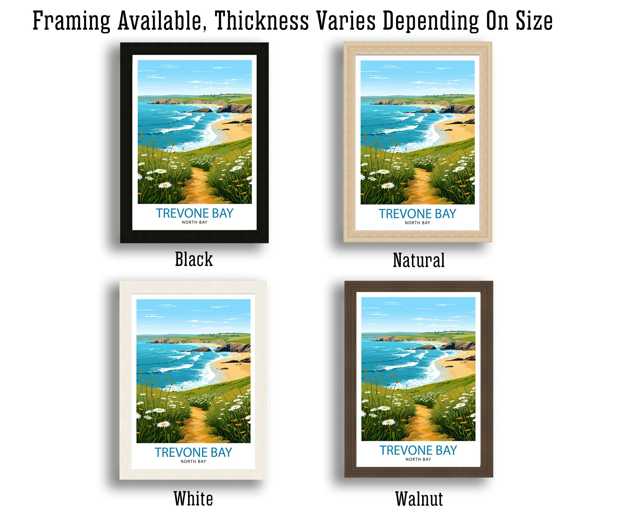 Trevone Bay Cornwall Travel Print Trevone Bay Wall Decor Trevone Bay Poster Cornwall Travel Prints Trevone Bay Art Print Trevone Bay