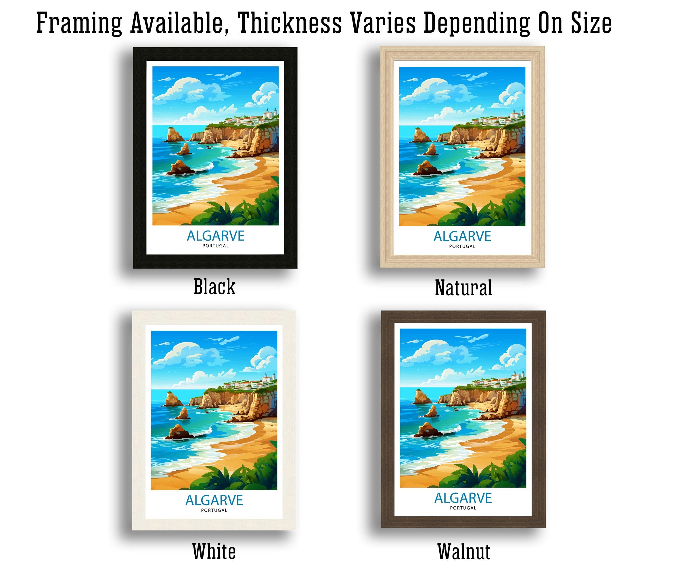 Algarve Portugal Travel Print Algarve Wall Decor Algarve Poster Portugal Travel Prints Algarve Art Print Algarve Illustration Algarve Wall