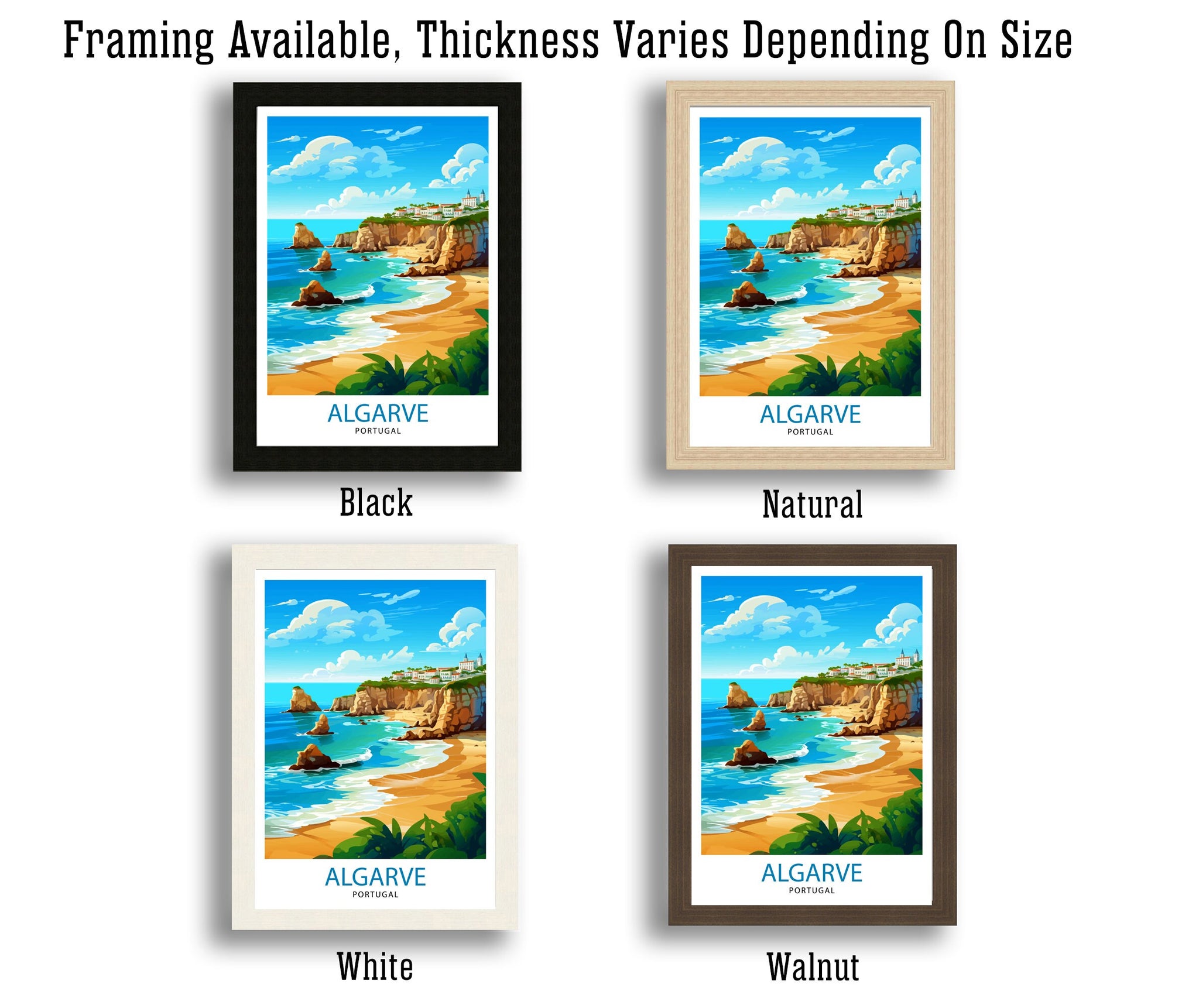 Algarve Portugal Travel Print Algarve Wall Decor Algarve Poster Portugal Travel Prints Algarve Art Print Algarve Illustration Algarve Wall