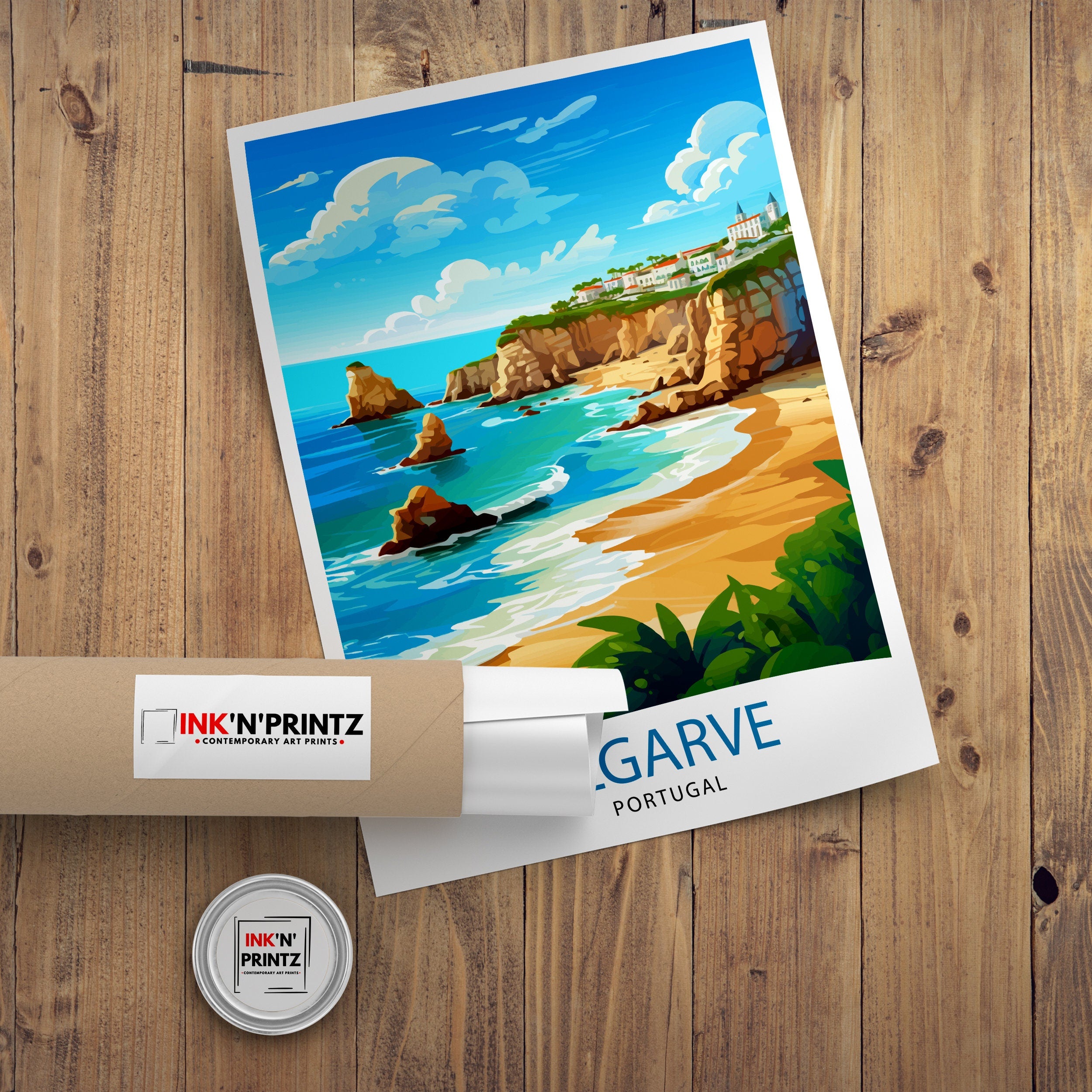 Algarve Portugal Travel Print Algarve Wall Decor Algarve Poster Portugal Travel Prints Algarve Art Print Algarve Illustration Algarve Wall