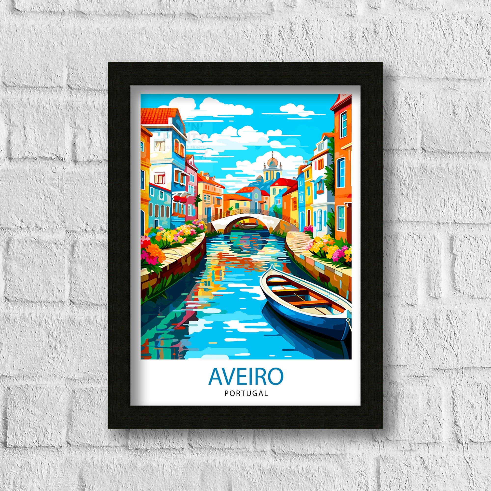 Aveiro Portugal Travel Print Aveiro Wall Decor Aveiro Poster Portugal Travel Prints Aveiro Art Print Aveiro Illustration Aveiro Wall Art