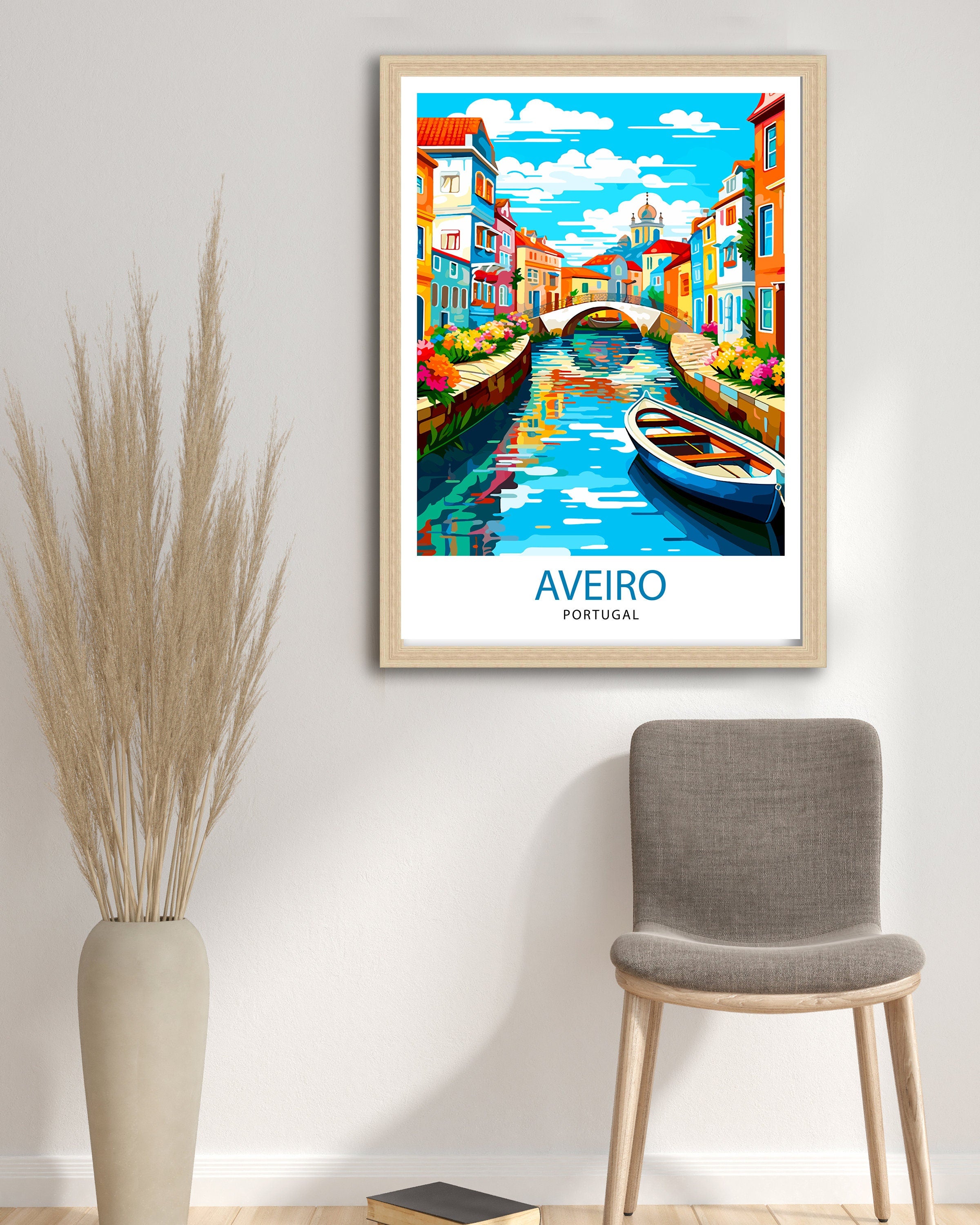 Aveiro Portugal Travel Print Aveiro Wall Decor Aveiro Poster Portugal Travel Prints Aveiro Art Print Aveiro Illustration Aveiro Wall Art