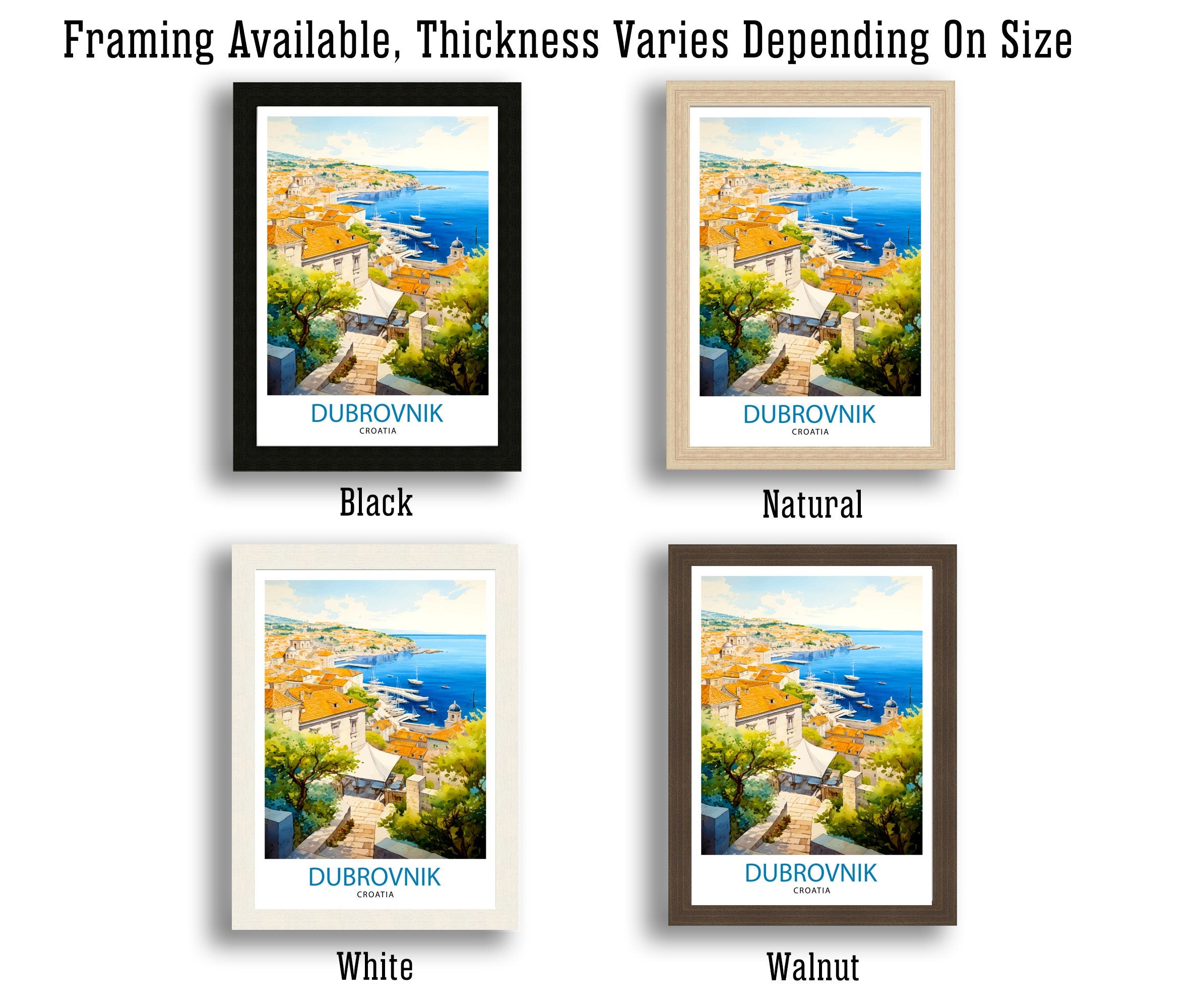 Dubrovnik Croatia Travel Print Dubrovnik Wall Decor Dubrovnik Poster Croatia Travel Prints Dubrovnik Art Print Dubrovnik Illustration