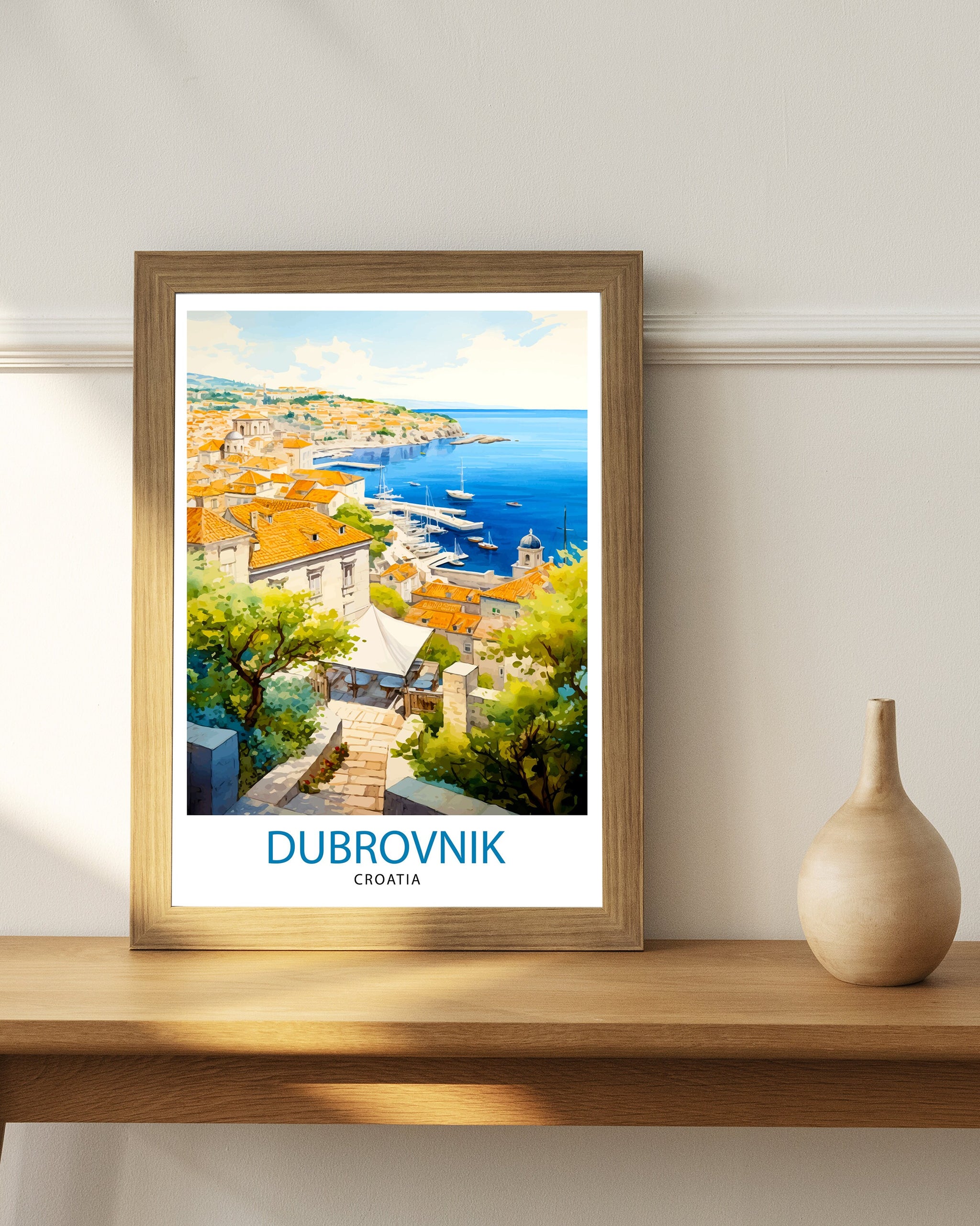 Dubrovnik Croatia Travel Print Dubrovnik Wall Decor Dubrovnik Poster Croatia Travel Prints Dubrovnik Art Print Dubrovnik Illustration