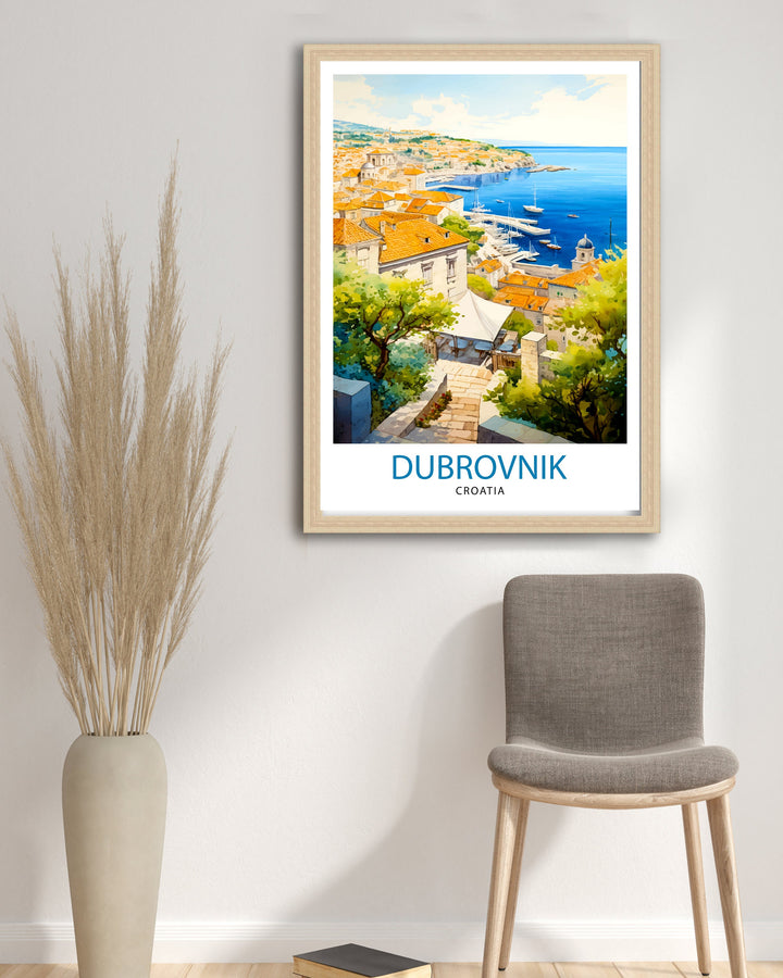 Dubrovnik Croatia Travel Poster Dubrovnik