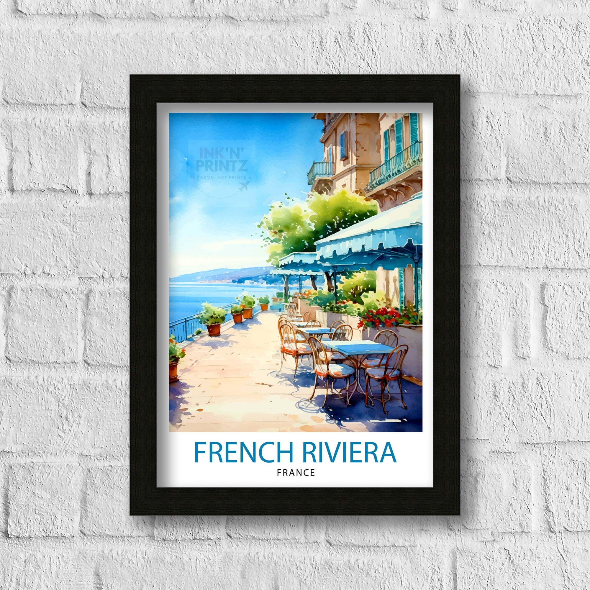 French Riviera Travel Print French Riviera Wall Decor French Riviera Poster France Travel Prints French Riviera Art Print French Riviera