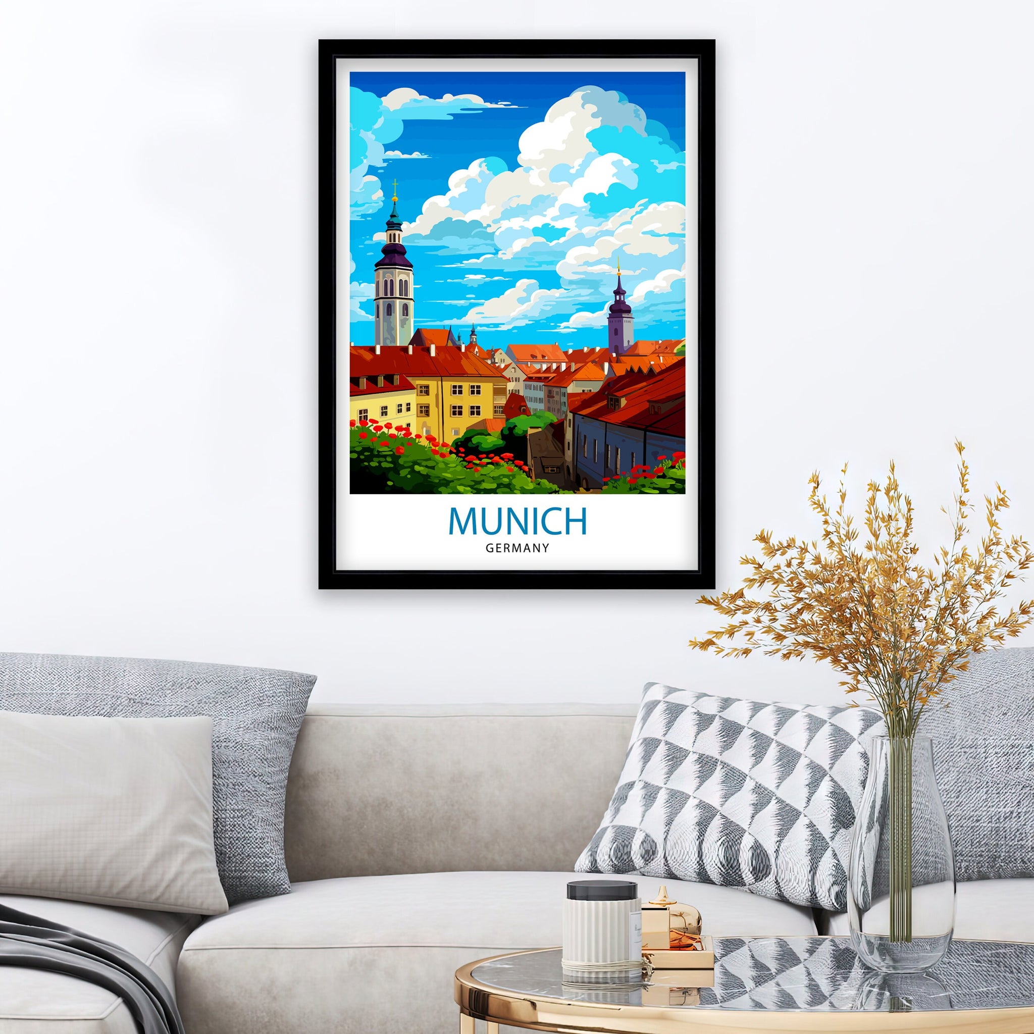 Munich Germany Travel Print Munich Wall Decor Munich Poster Germany Travel Prints Munich Art Print Munich Illustration Munich Wall Art