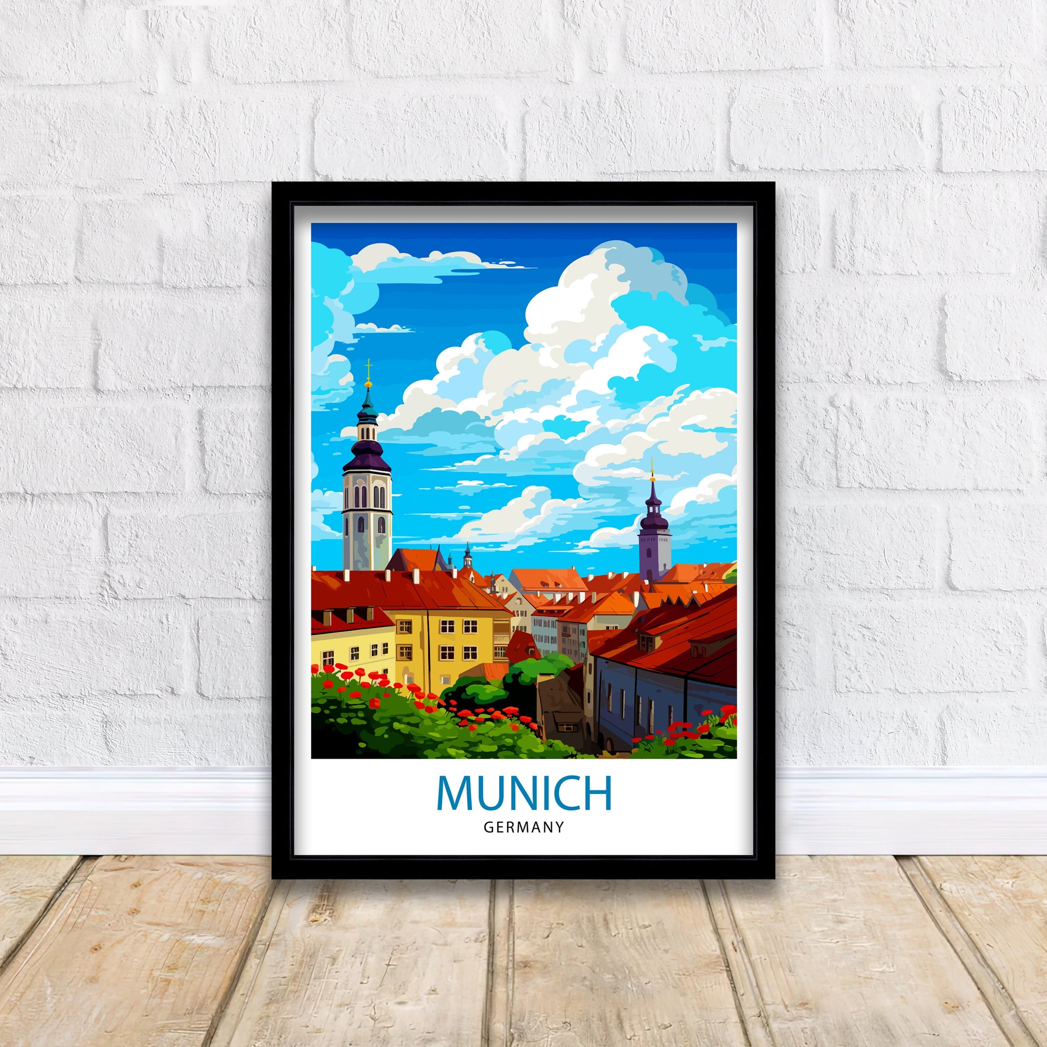 Munich Germany Travel Print Munich Wall Decor Munich Poster Germany Travel Prints Munich Art Print Munich Illustration Munich Wall Art