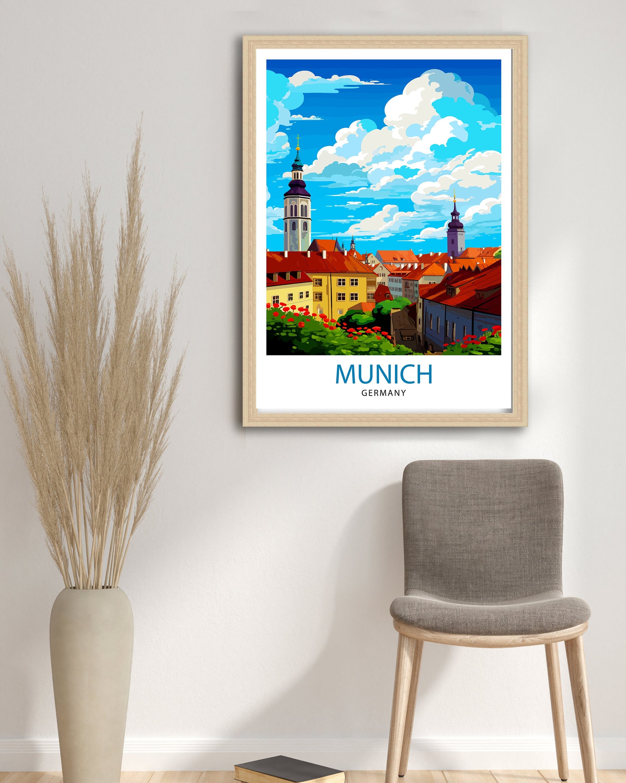 Munich Germany Travel Print Munich Wall Decor Munich Poster Germany Travel Prints Munich Art Print Munich Illustration Munich Wall Art