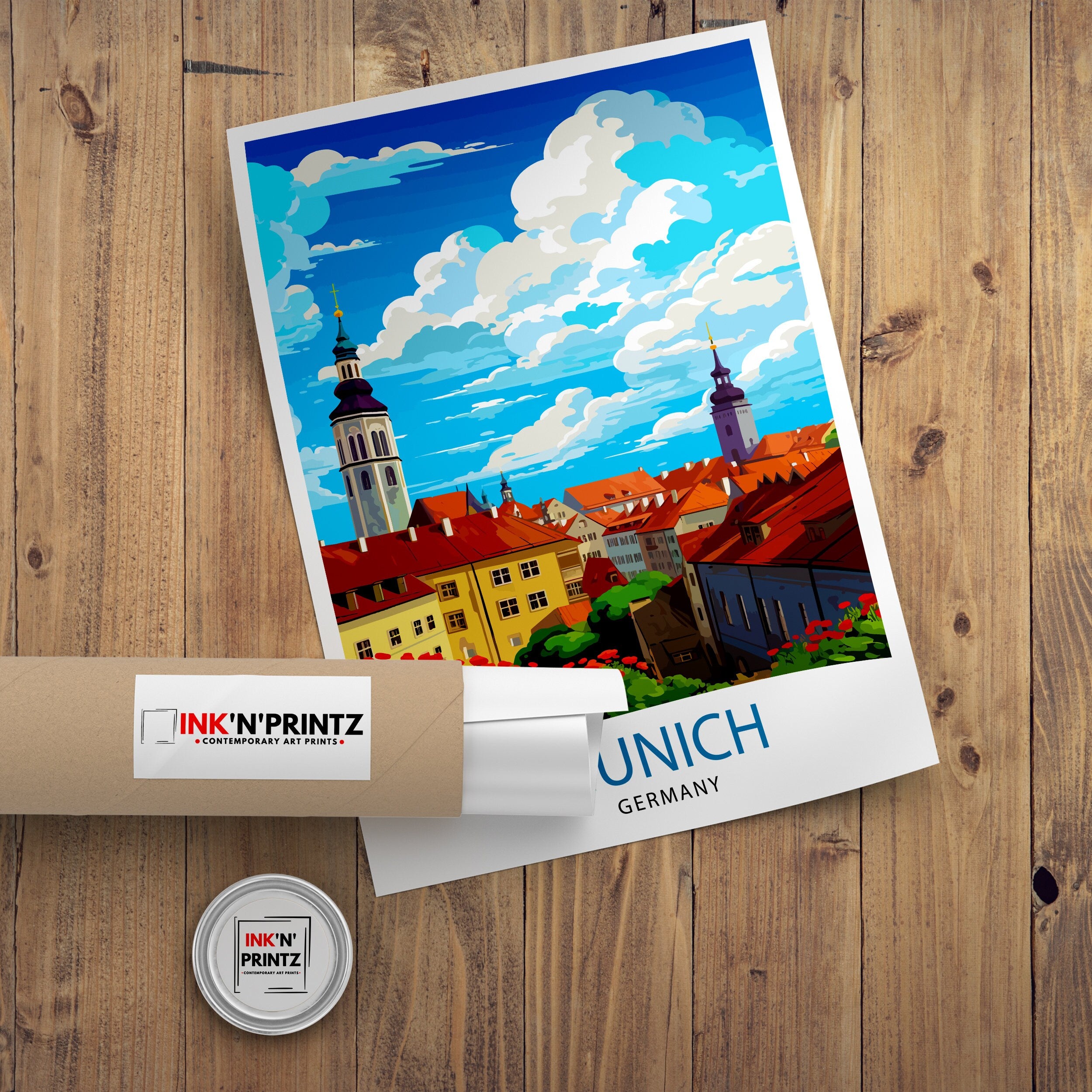 Munich Germany Travel Print Munich Wall Decor Munich Poster Germany Travel Prints Munich Art Print Munich Illustration Munich Wall Art