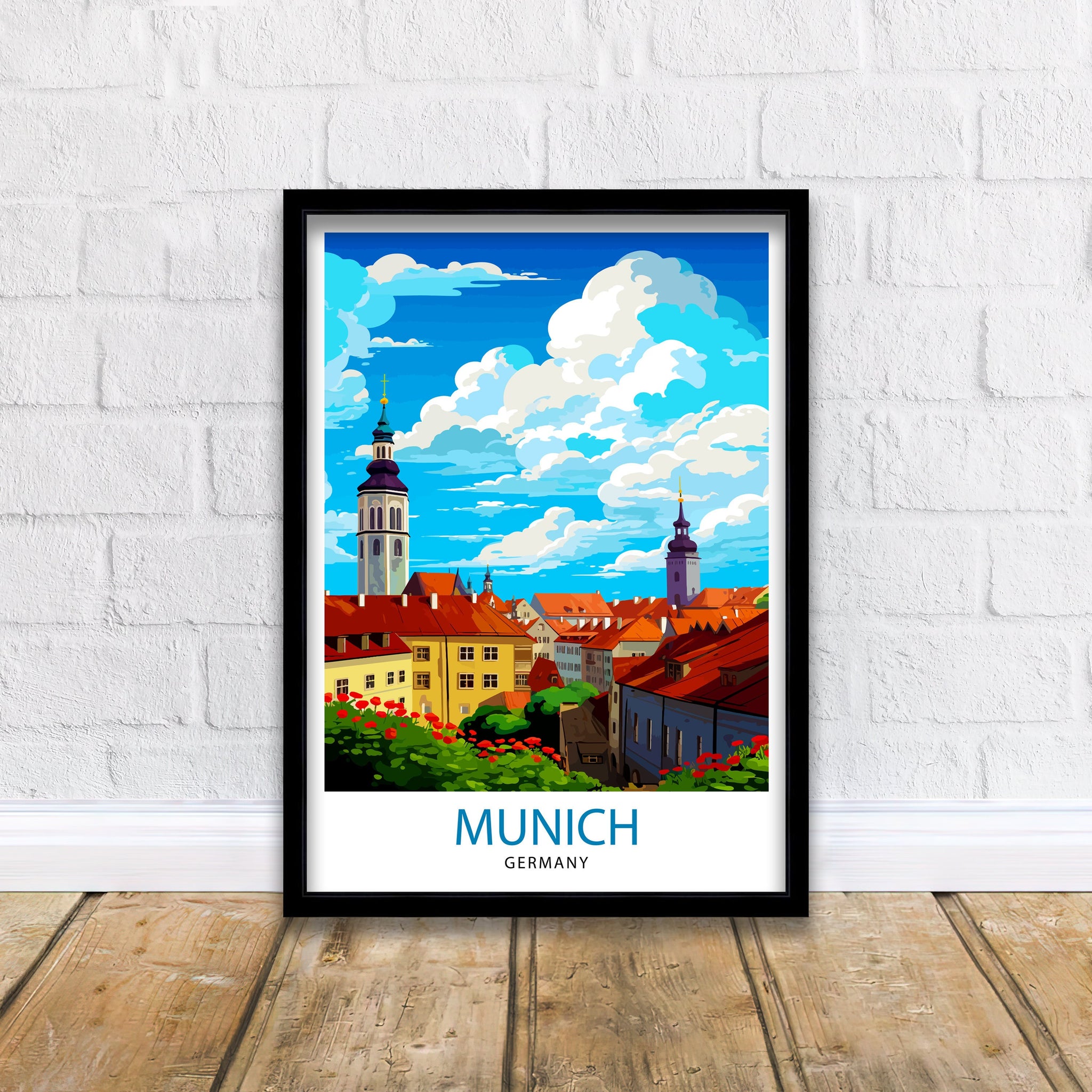 Munich Germany Travel Print Munich Wall Decor Munich Poster Germany Travel Prints Munich Art Print Munich Illustration Munich Wall Art