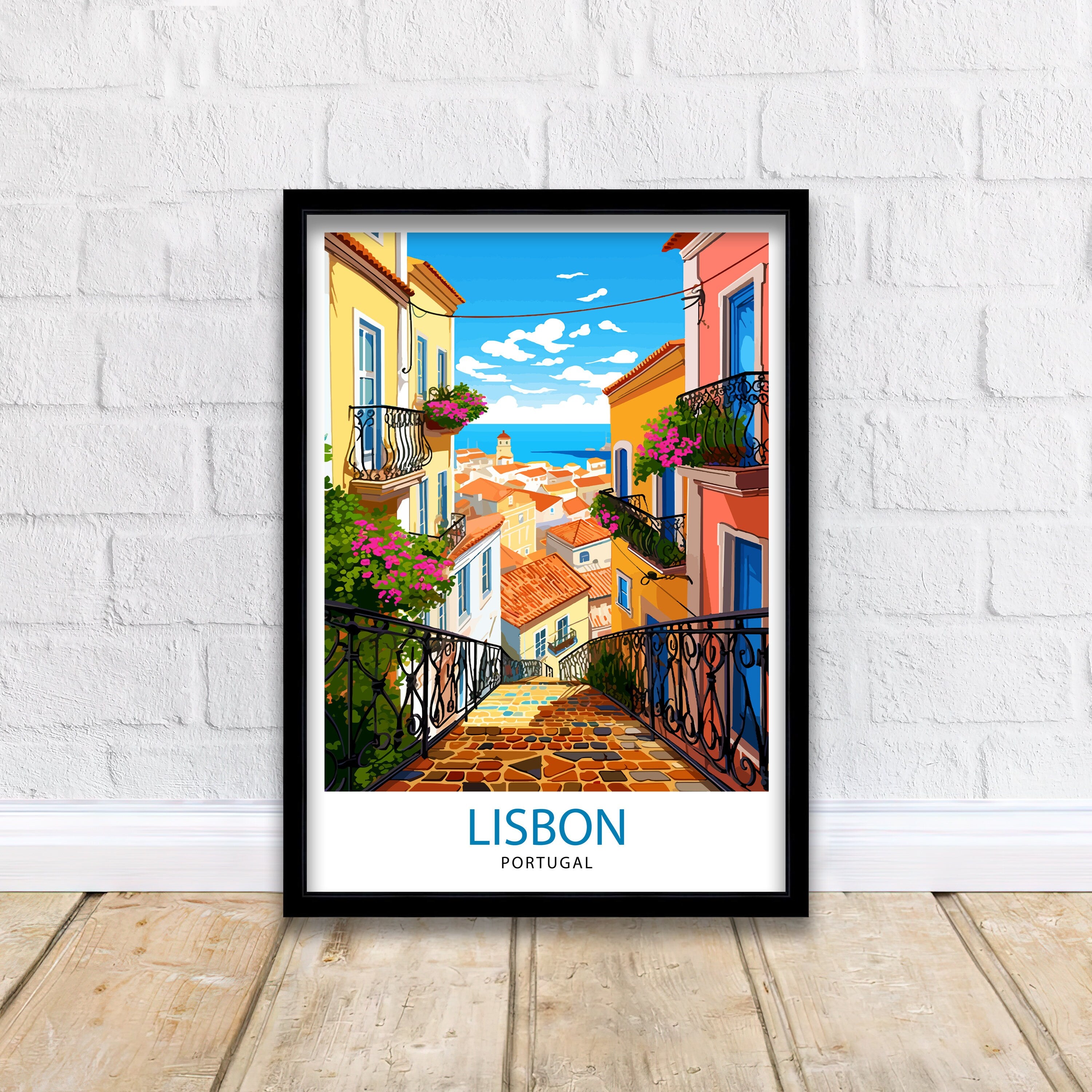 Lisbon Portugal Travel Print Lisbon Wall Decor Lisbon Poster Portugal Travel Prints Lisbon Art Print Lisbon Illustration Lisbon Wall Art