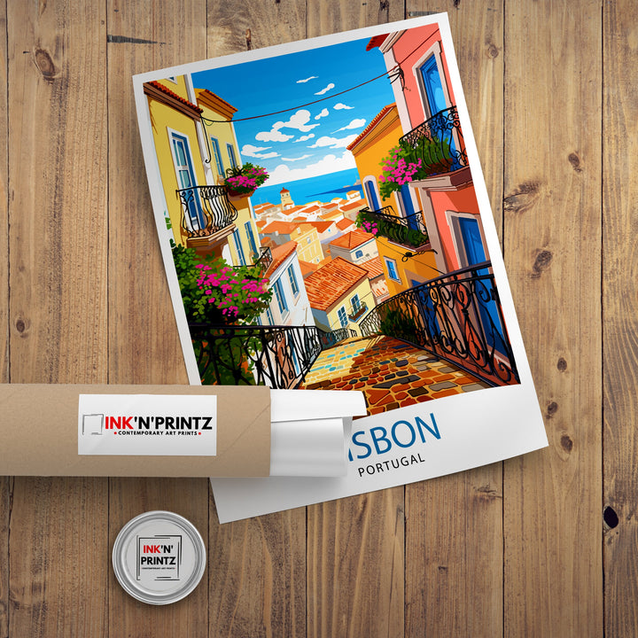 Lisbon Portugal Travel Poster Lisbon