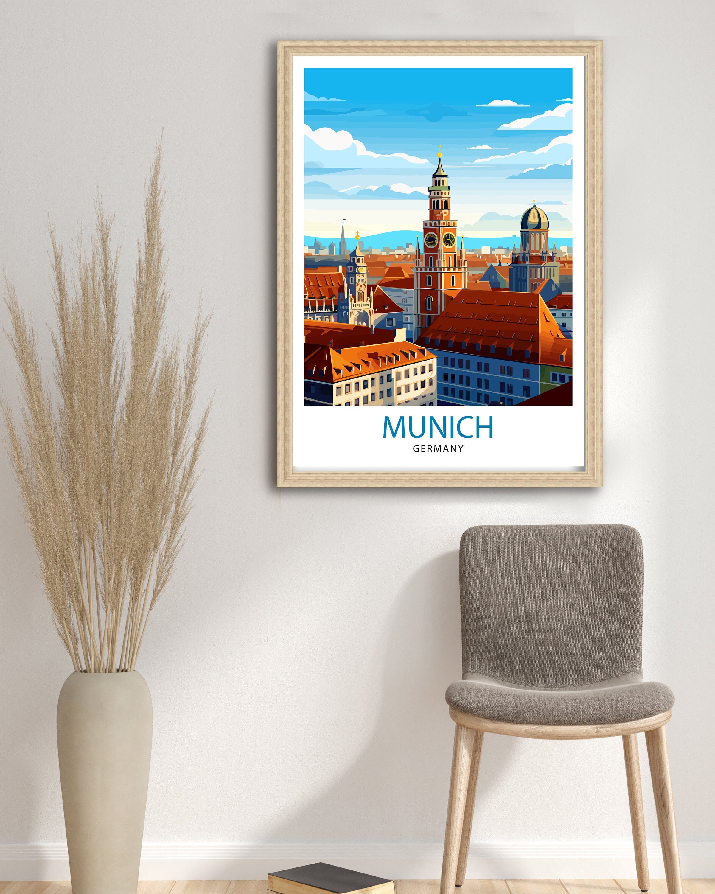Munich Germany Travel Print Munich Wall Decor Munich Poster Germany Travel Prints Munich Art Print Munich Illustration Munich Wall Art