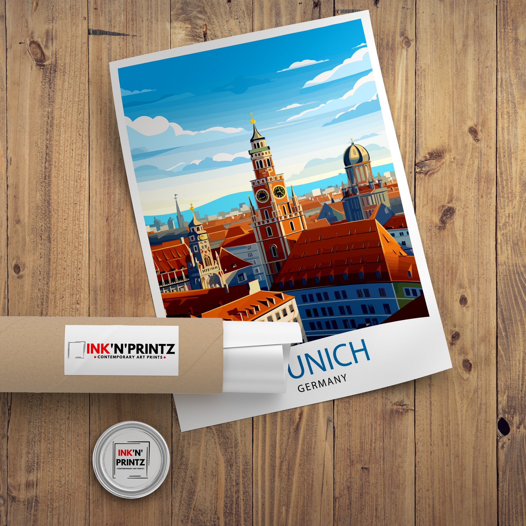 Munich Germany Travel Print Munich Wall Decor Munich Poster Germany Travel Prints Munich Art Print Munich Illustration Munich Wall Art