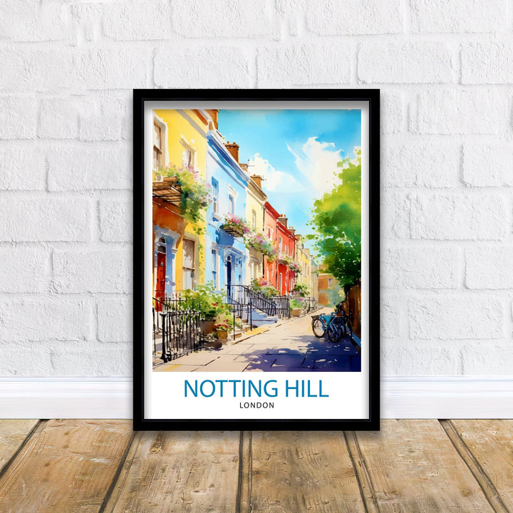 Notting Hill London Travel Poster Notting Hill