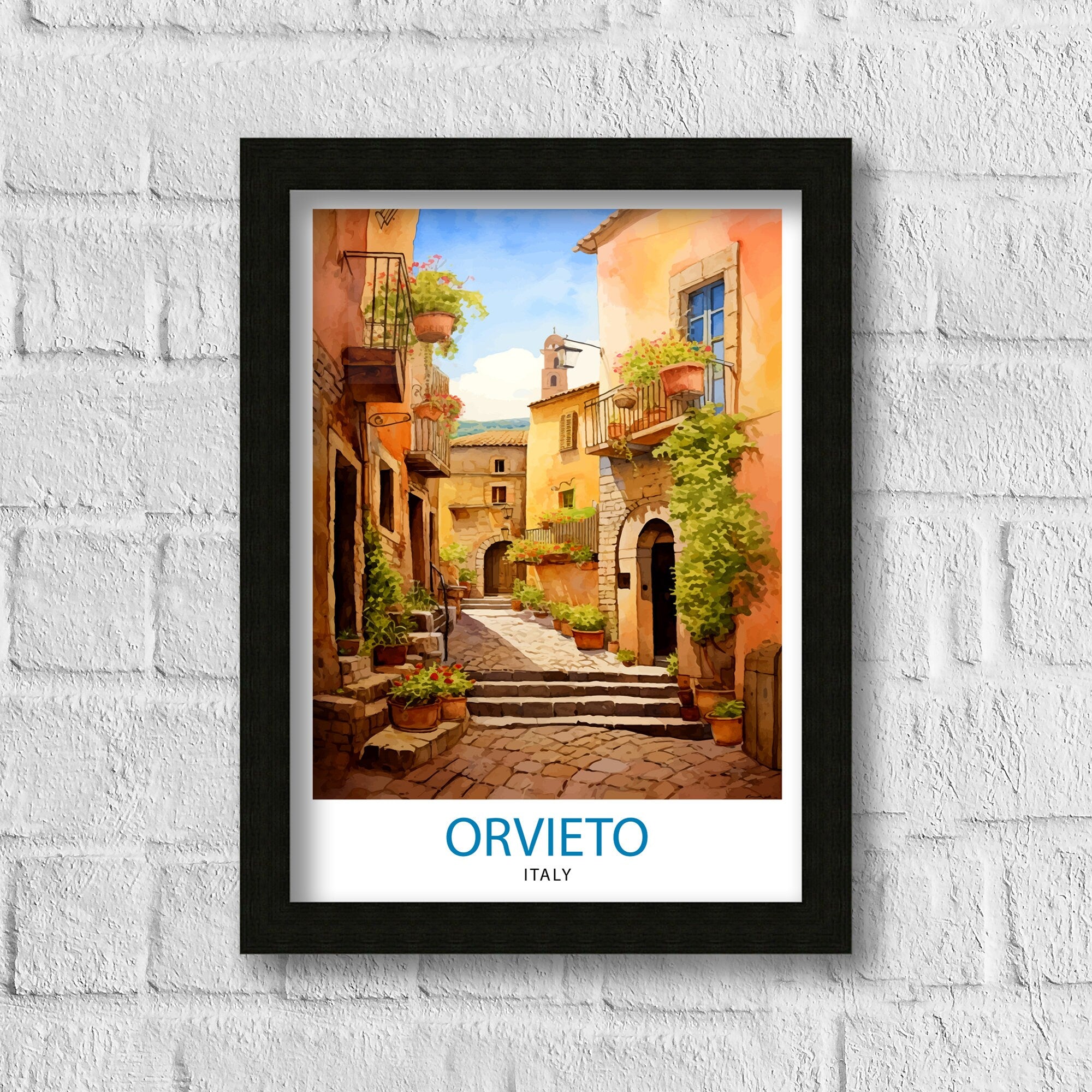 Orvieto Italy Travel Print Orvieto Wall Decor Orvieto Poster Italy Travel Prints Orvieto Art Print Orvieto Illustration Orvieto