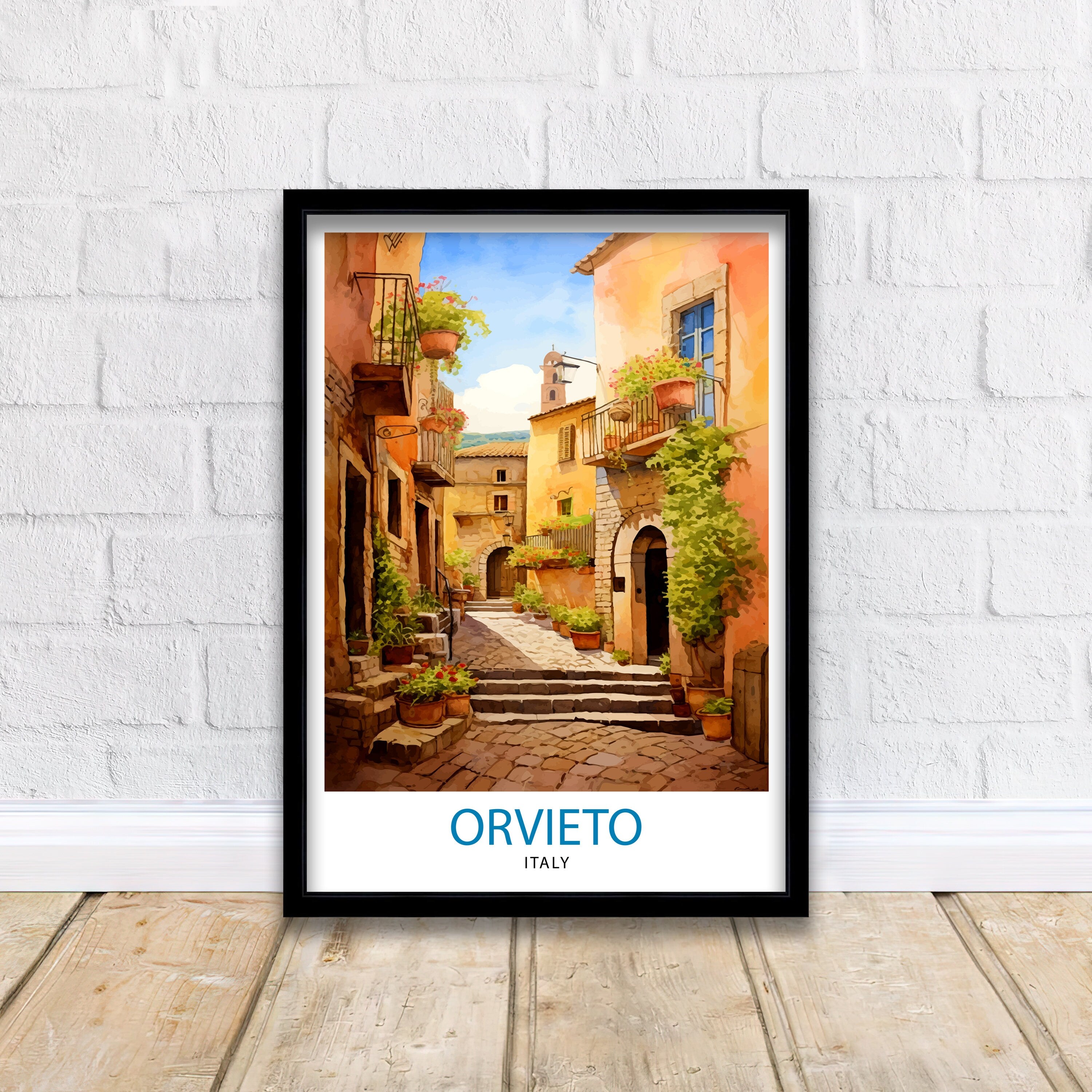 Orvieto Italy Travel Print Orvieto Wall Decor Orvieto Poster Italy Travel Prints Orvieto Art Print Orvieto Illustration Orvieto