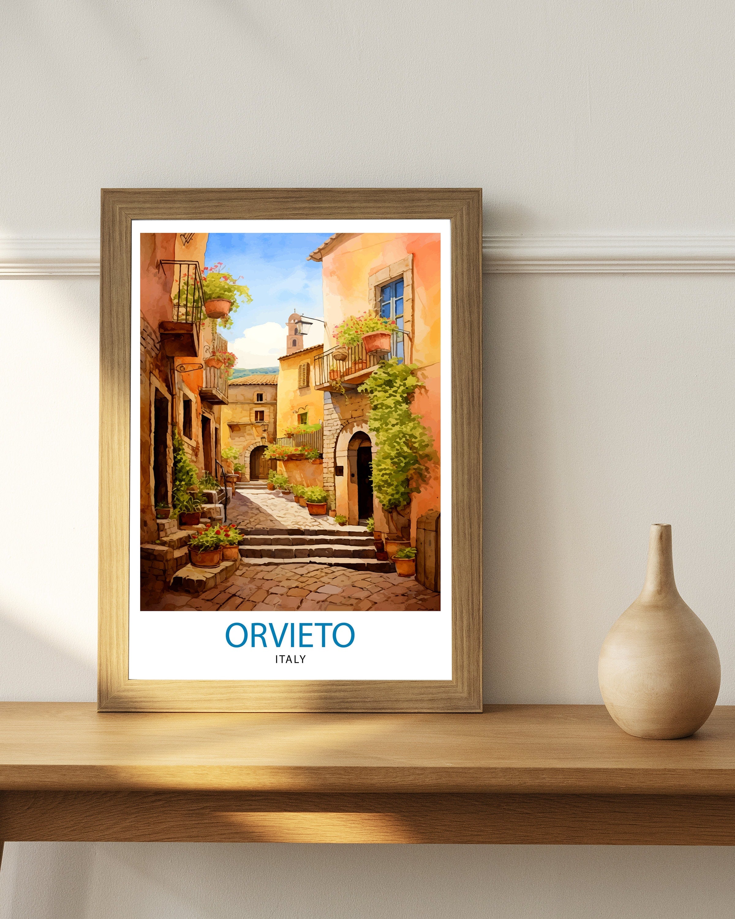 Orvieto Italy Travel Print Orvieto Wall Decor Orvieto Poster Italy Travel Prints Orvieto Art Print Orvieto Illustration Orvieto