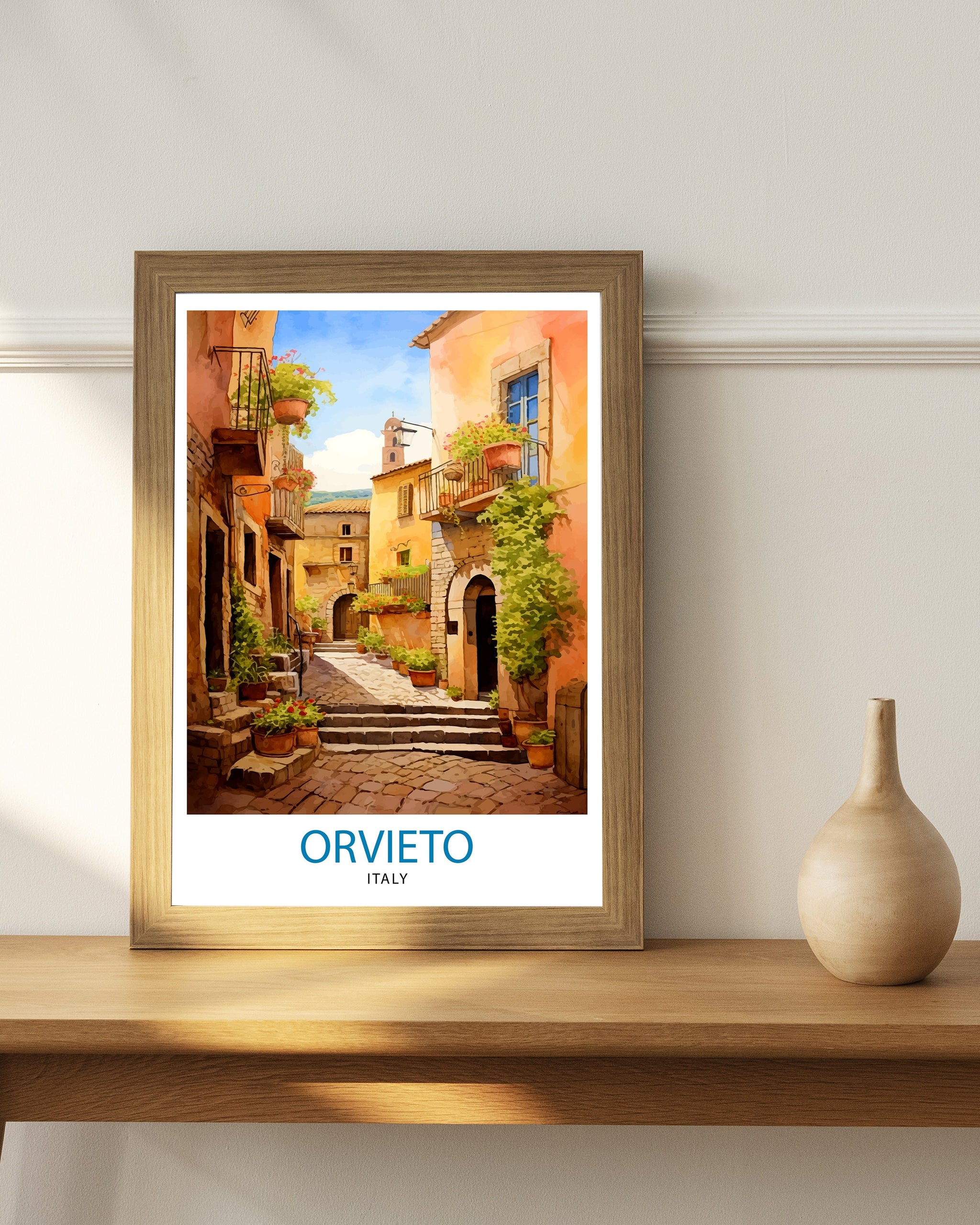 Orvieto Italy Travel Print Orvieto Wall Decor Orvieto Poster Italy Travel Prints Orvieto Art Print Orvieto Illustration Orvieto