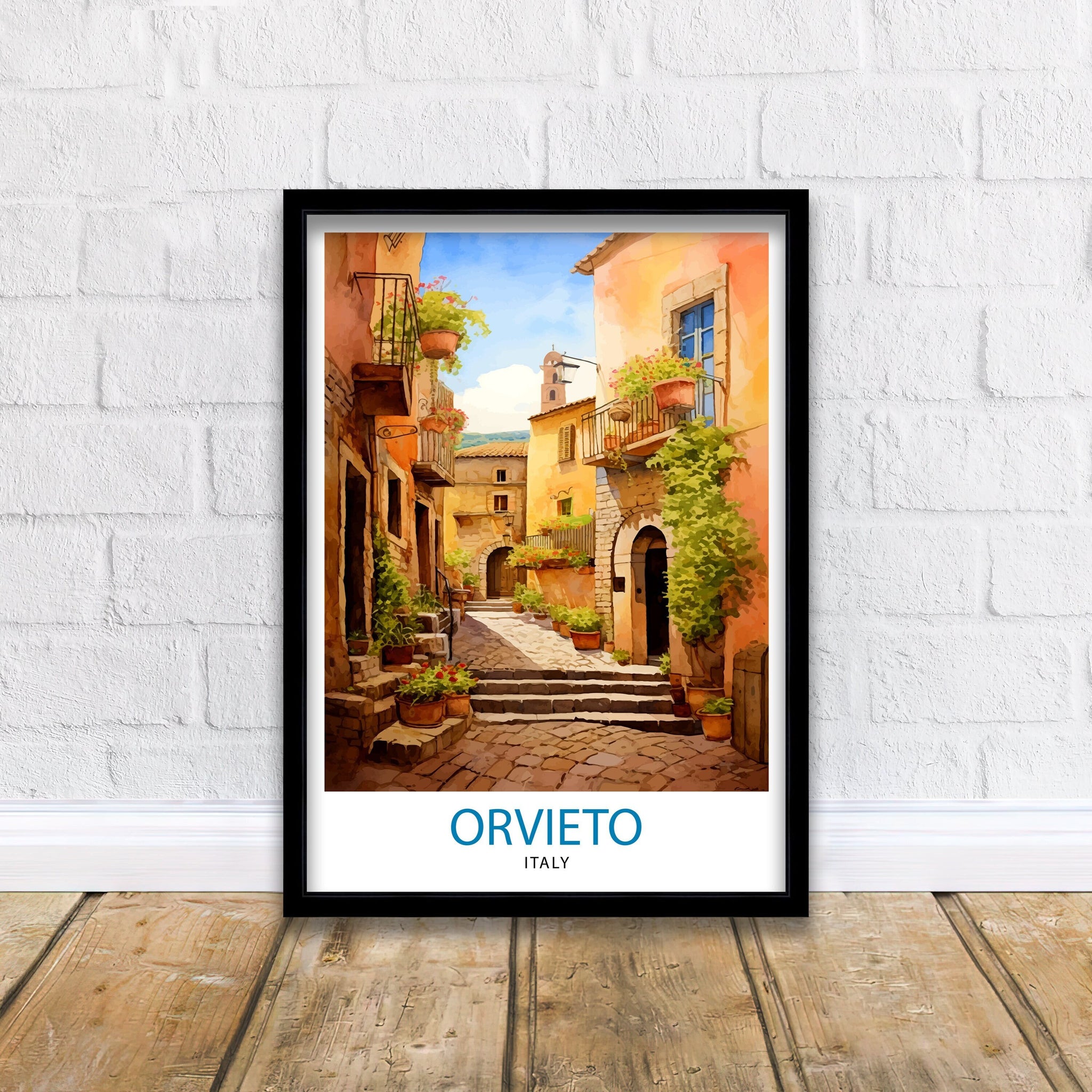 Orvieto Italy Travel Print Orvieto Wall Decor Orvieto Poster Italy Travel Prints Orvieto Art Print Orvieto Illustration Orvieto