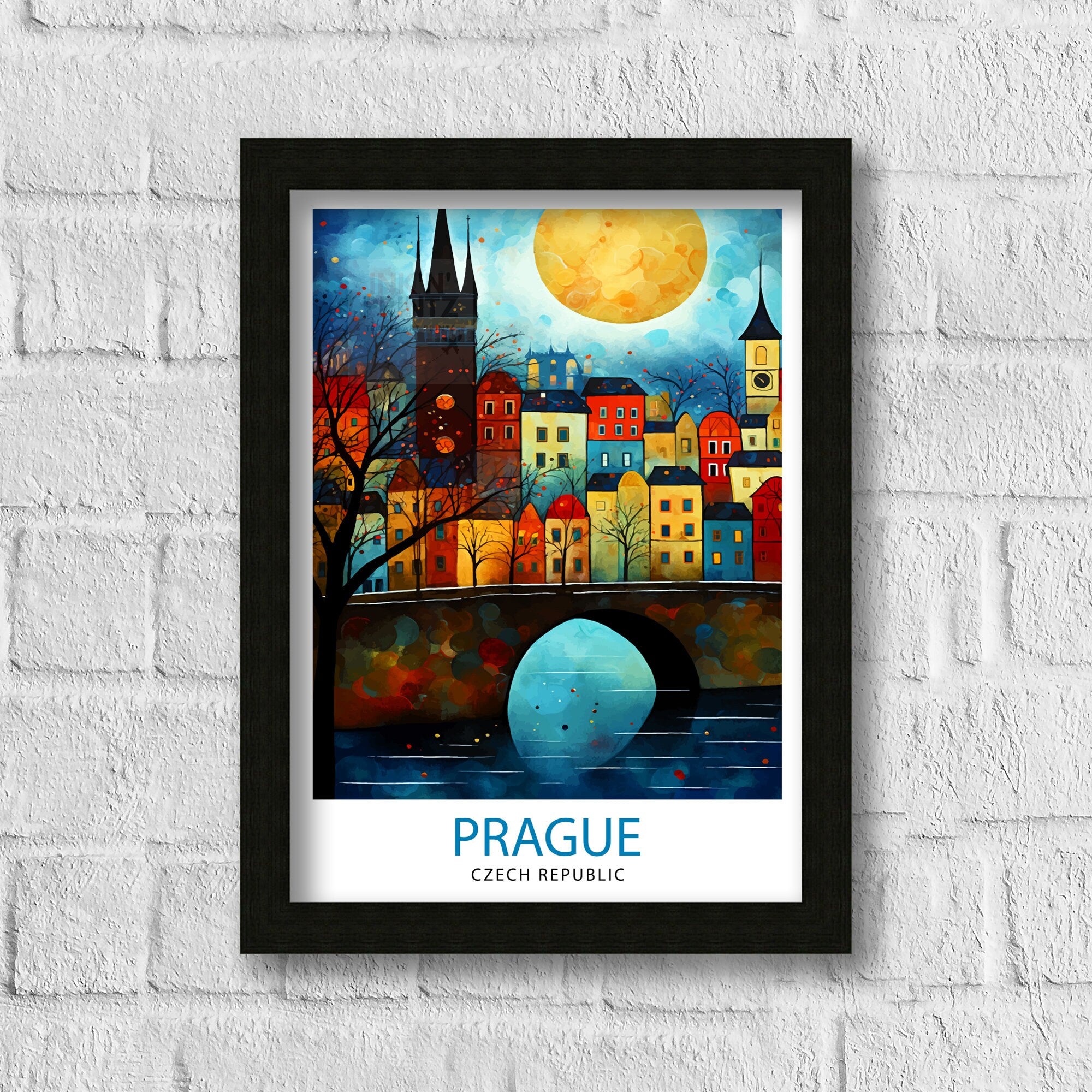 Prague Czech Republic Travel Print Prague Wall Decor Prague Poster Czech Republic Travel Prints Prague Art Print Prague Illustration