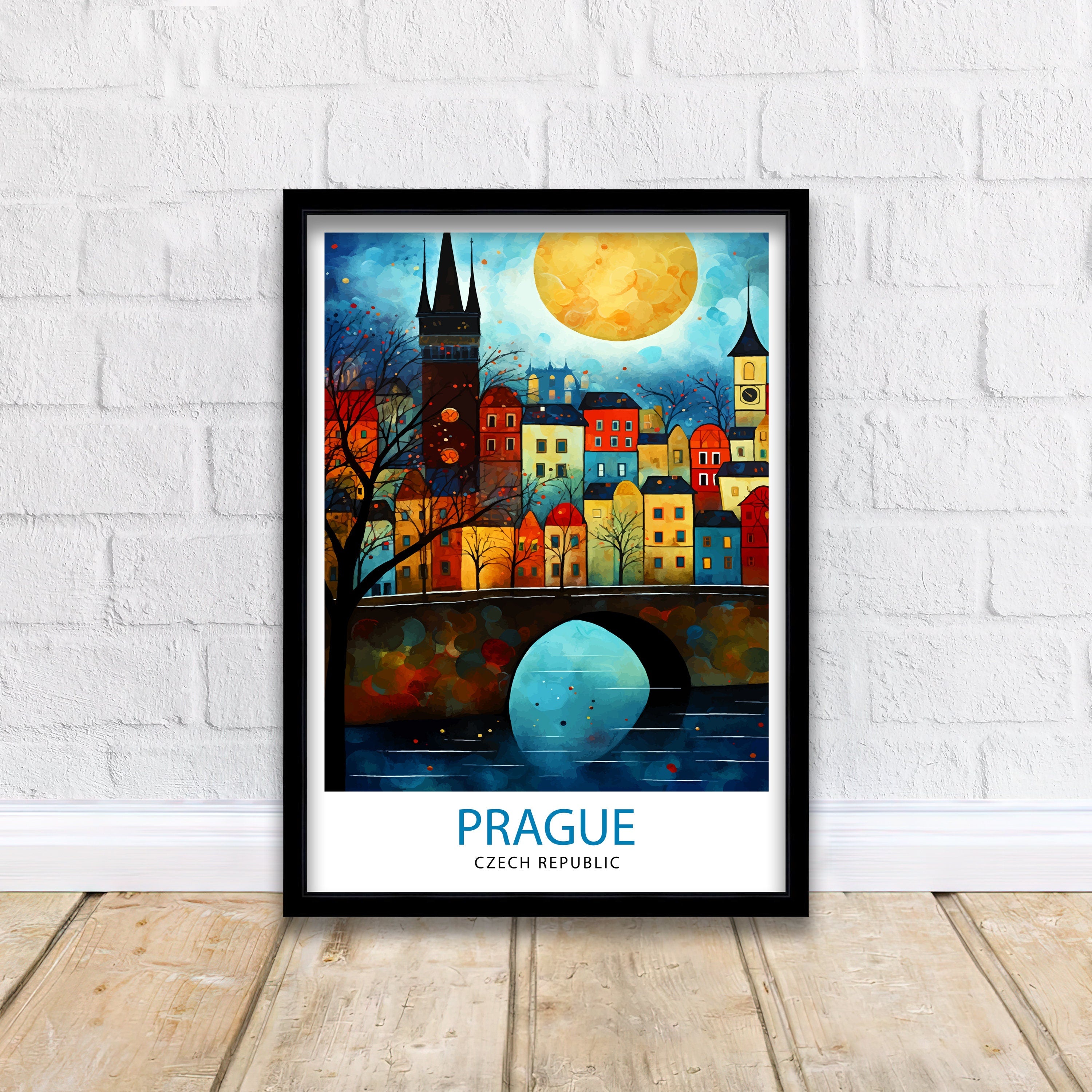 Prague Czech Republic Travel Print Prague Wall Decor Prague Poster Czech Republic Travel Prints Prague Art Print Prague Illustration