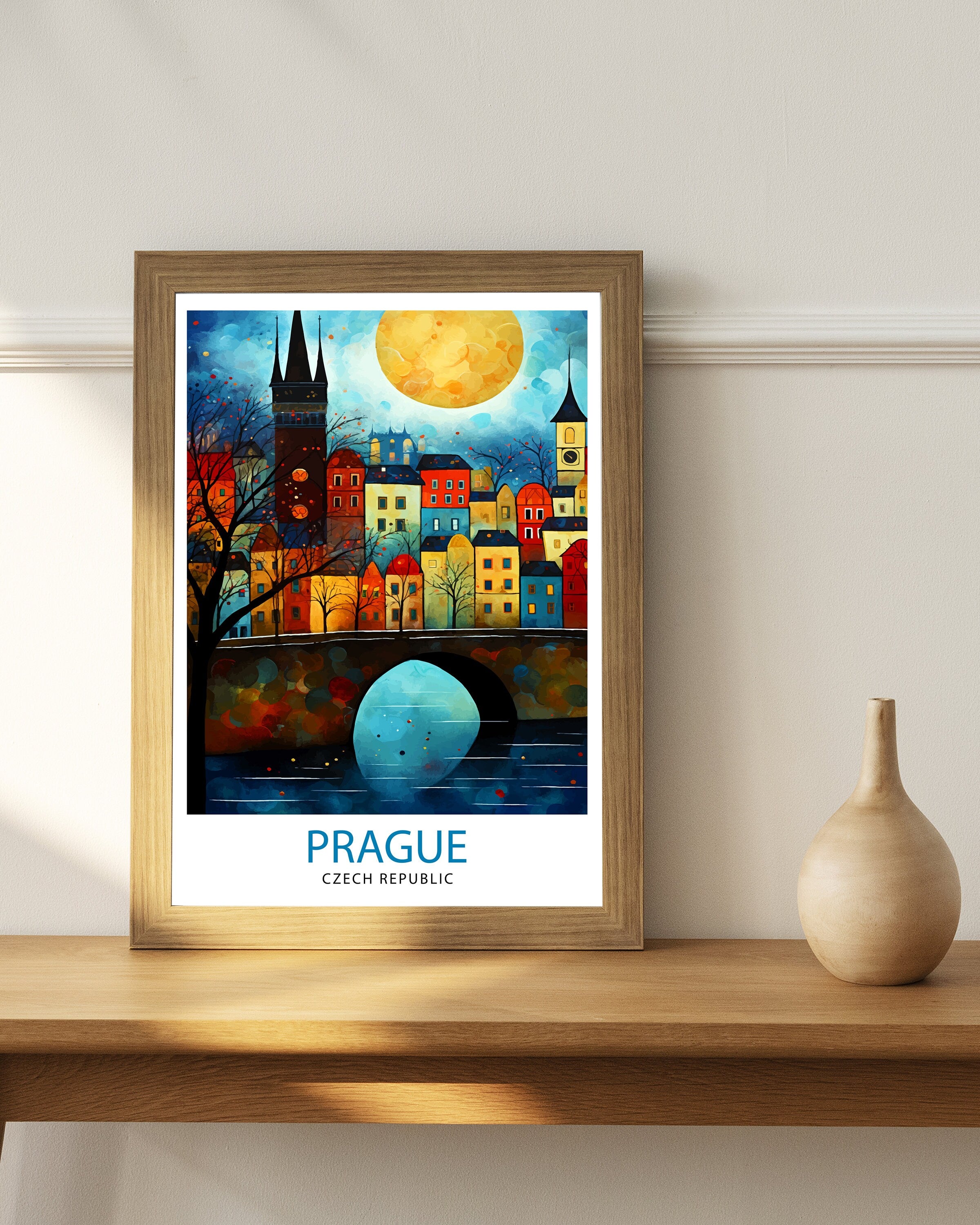 Prague Czech Republic Travel Print Prague Wall Decor Prague Poster Czech Republic Travel Prints Prague Art Print Prague Illustration