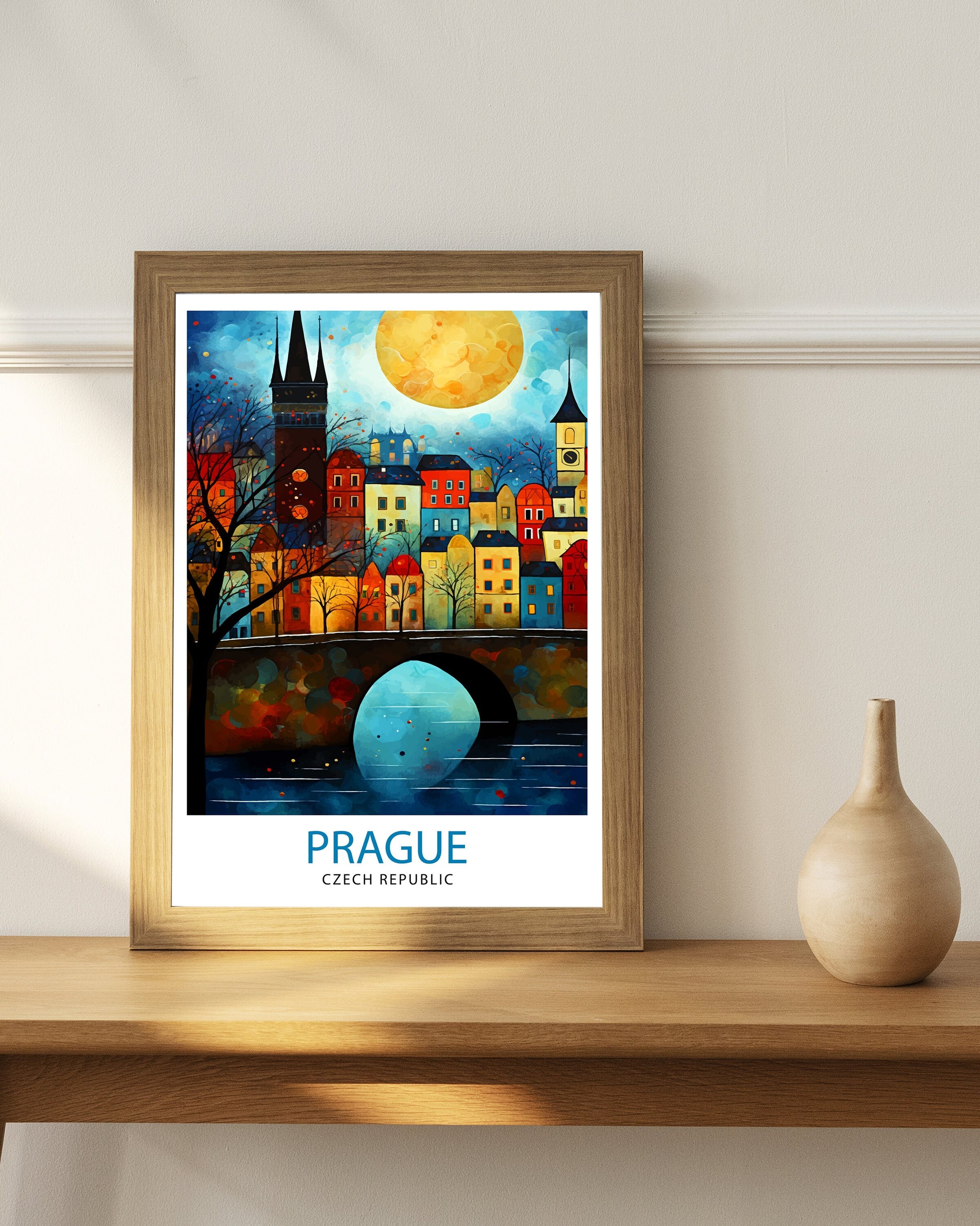 Prague Czech Republic Travel Print Prague Wall Decor Prague Poster Czech Republic Travel Prints Prague Art Print Prague Illustration