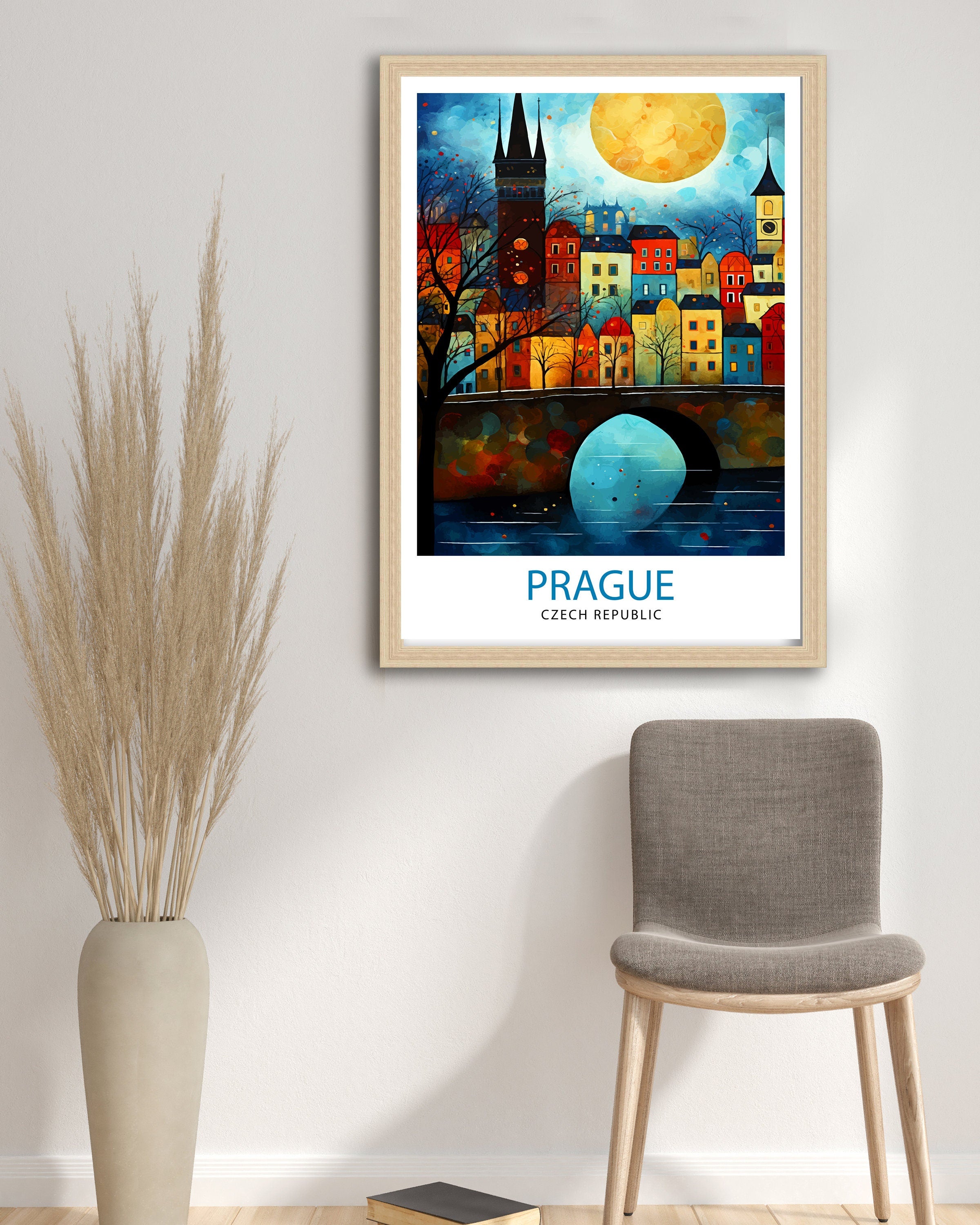 Prague Czech Republic Travel Print Prague Wall Decor Prague Poster Czech Republic Travel Prints Prague Art Print Prague Illustration