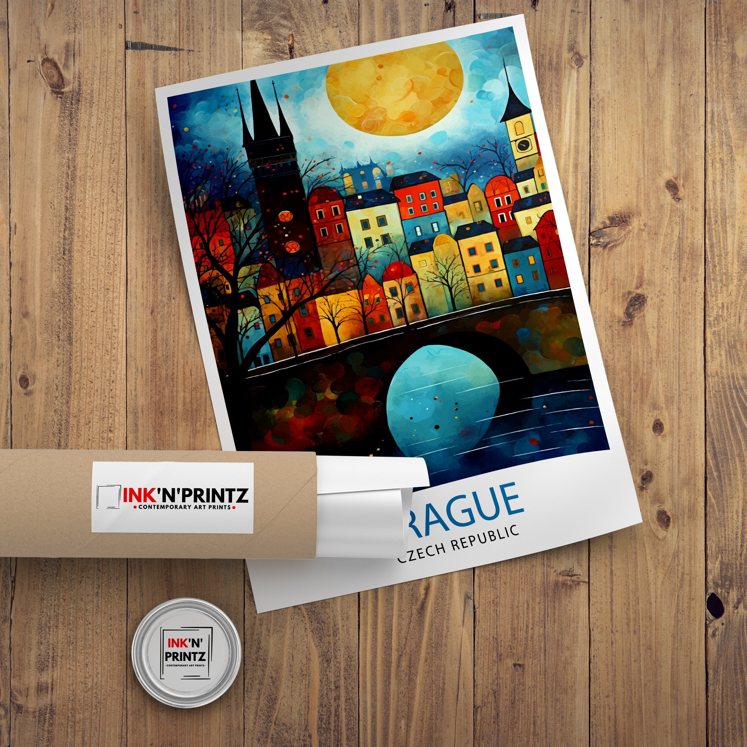 Prague Czech Republic Travel Print Prague Wall Decor Prague Poster Czech Republic Travel Prints Prague Art Print Prague Illustration