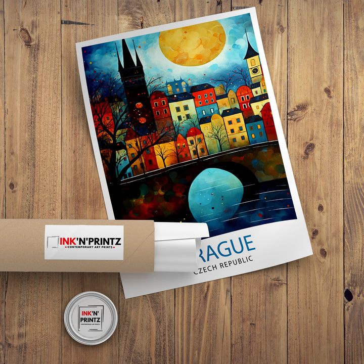 Prague Czech Republic Travel Poster Prague