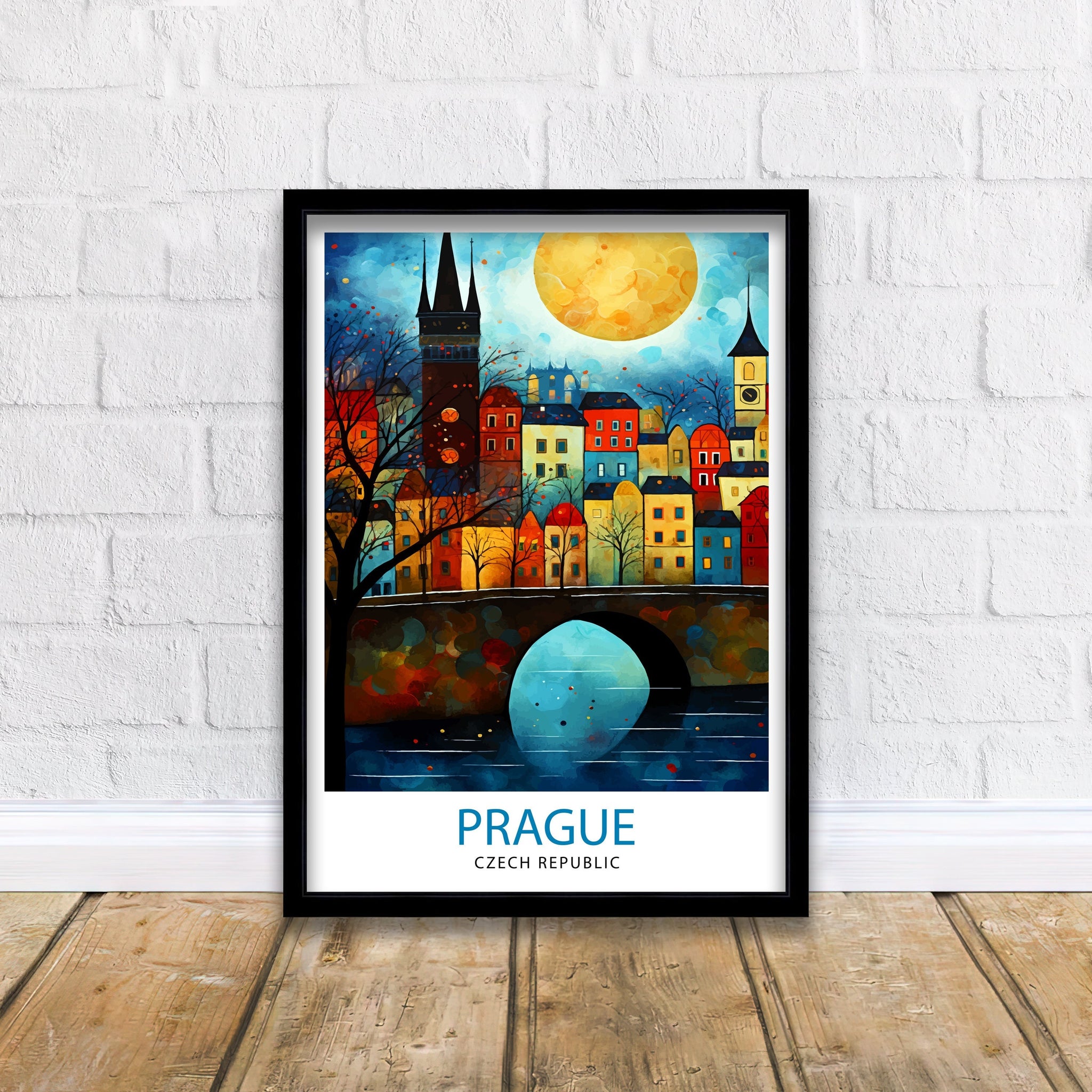 Prague Czech Republic Travel Print Prague Wall Decor Prague Poster Czech Republic Travel Prints Prague Art Print Prague Illustration