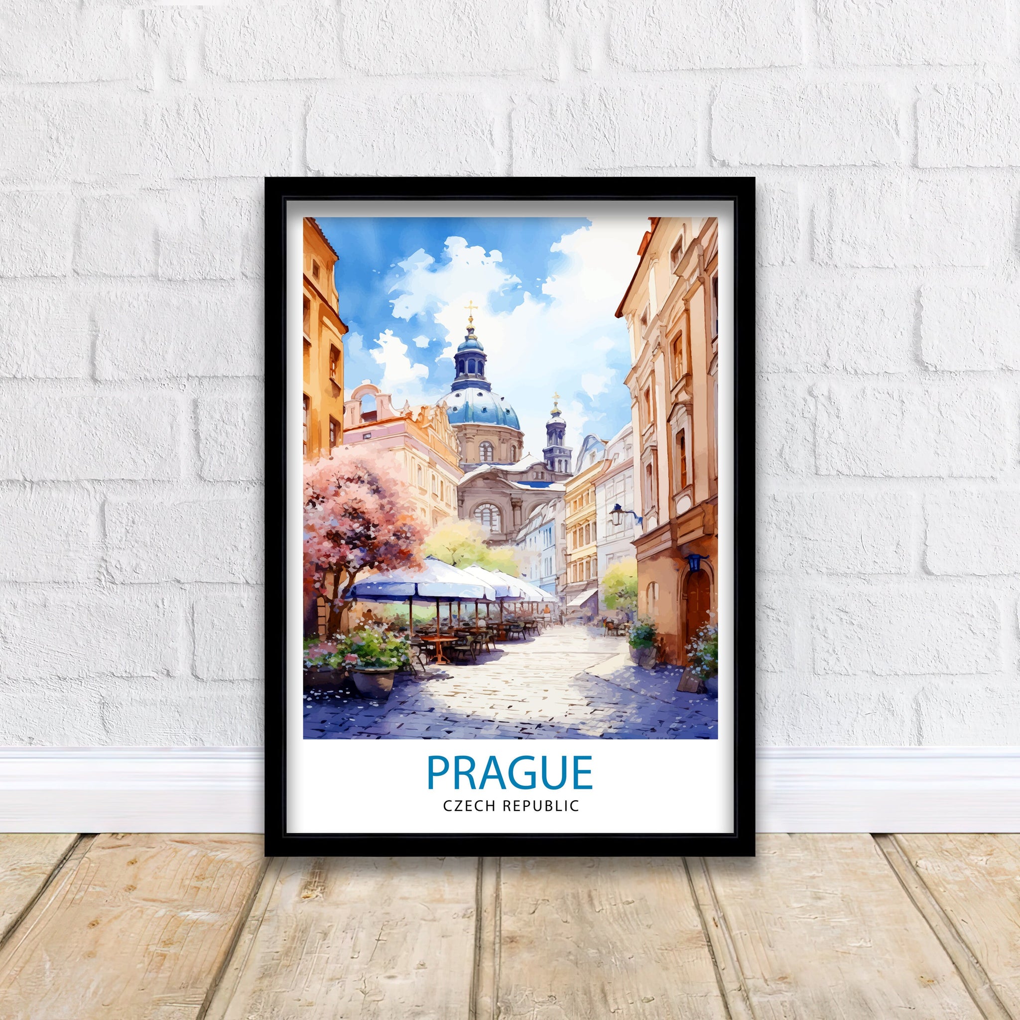 Prague Czech Republic Travel Print Prague Wall Decor Prague Poster Czech Republic Travel Prints Prague Art Print Prague Illustration