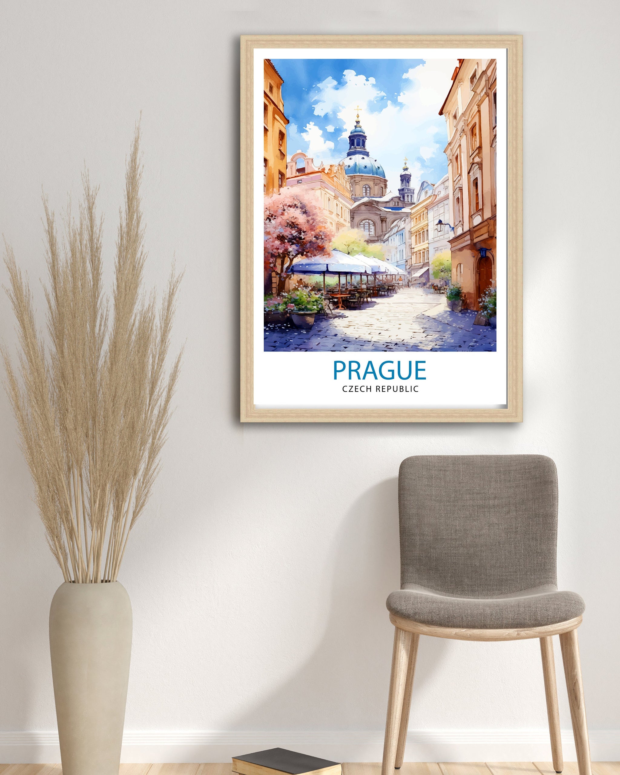 Prague Czech Republic Travel Print Prague Wall Decor Prague Poster Czech Republic Travel Prints Prague Art Print Prague Illustration