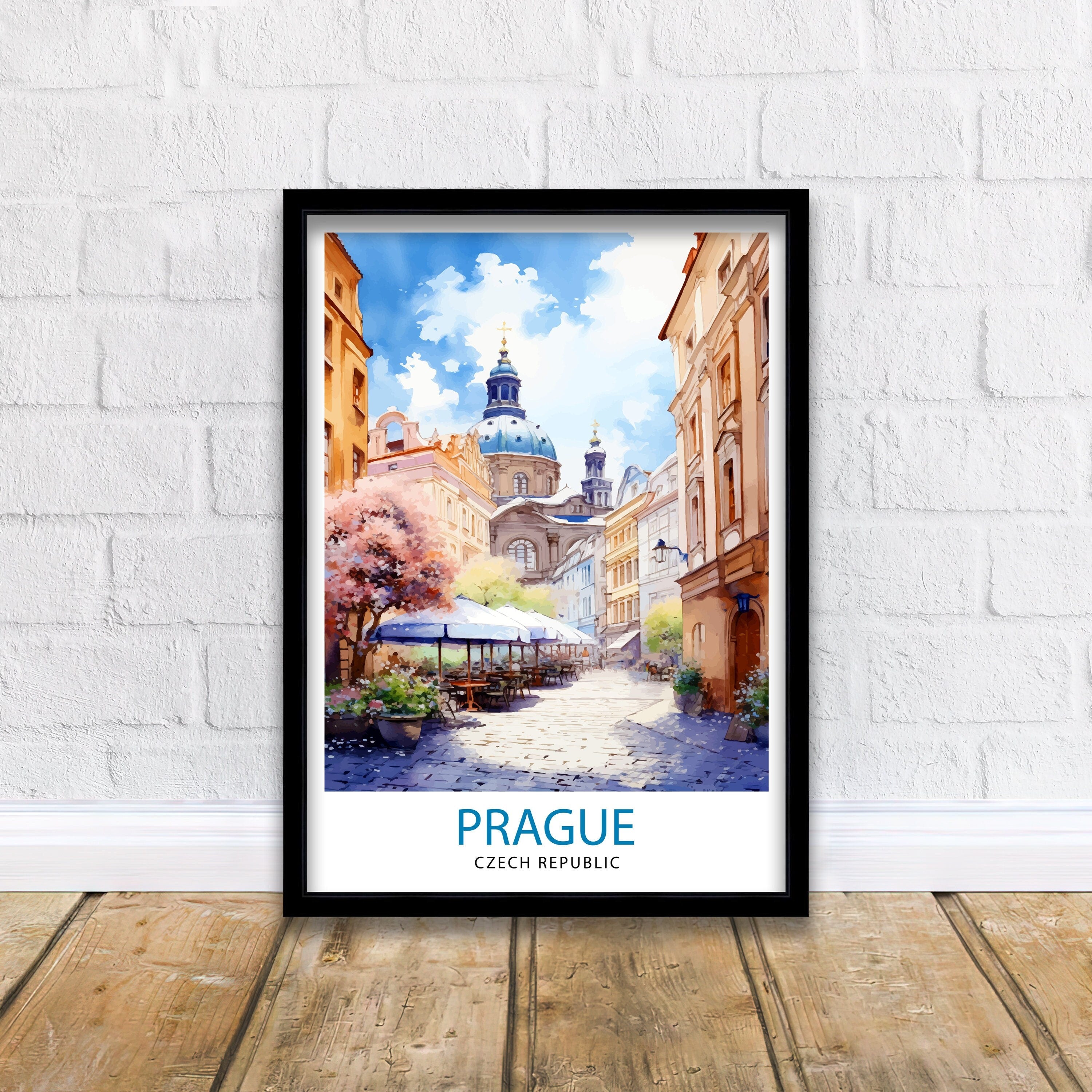 Prague Czech Republic Travel Print Prague Wall Decor Prague Poster Czech Republic Travel Prints Prague Art Print Prague Illustration