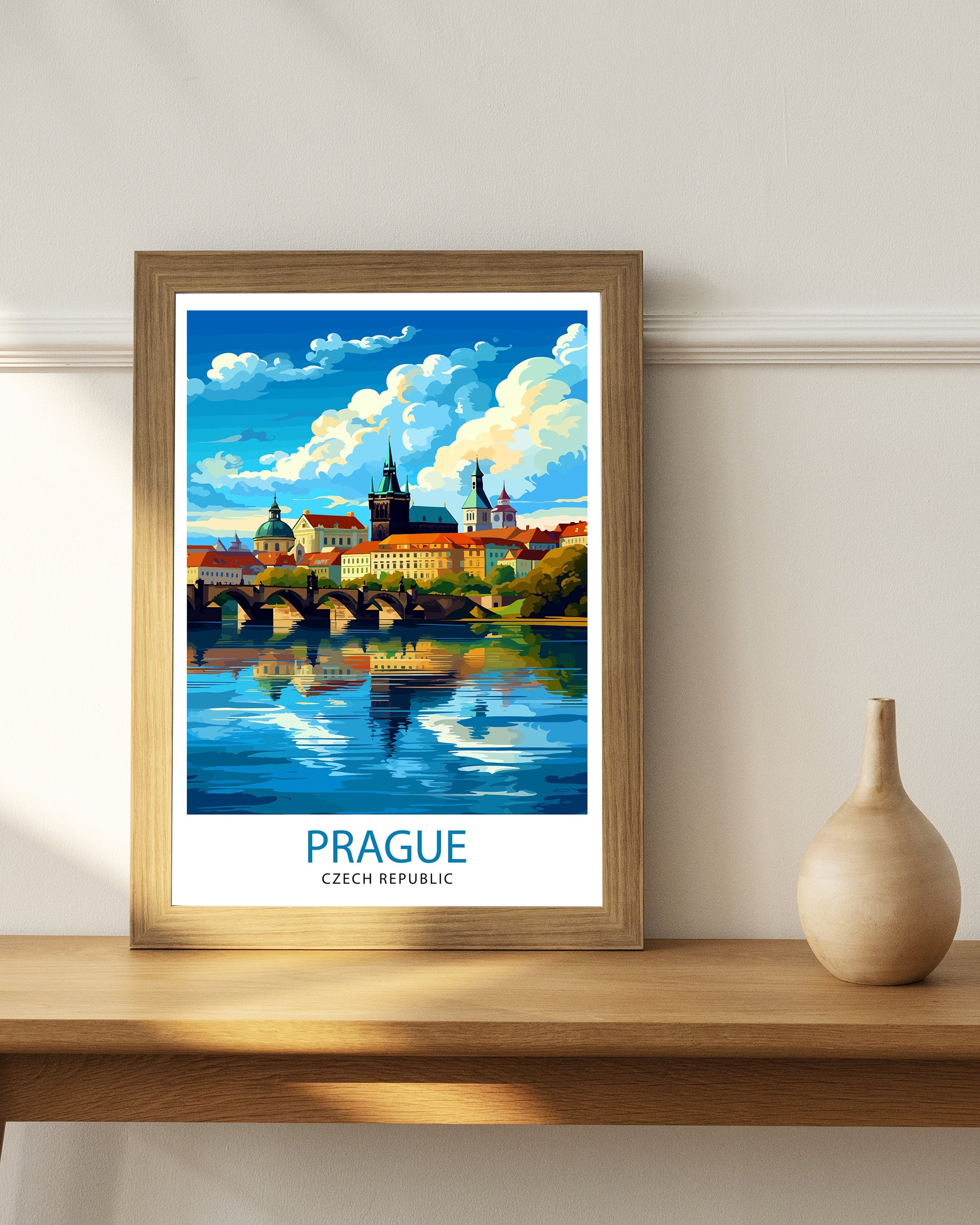 Prague Czech Republic Travel Print Prague Wall Decor Prague Poster Czech Republic Travel Prints Prague Art Print Prague Illustration