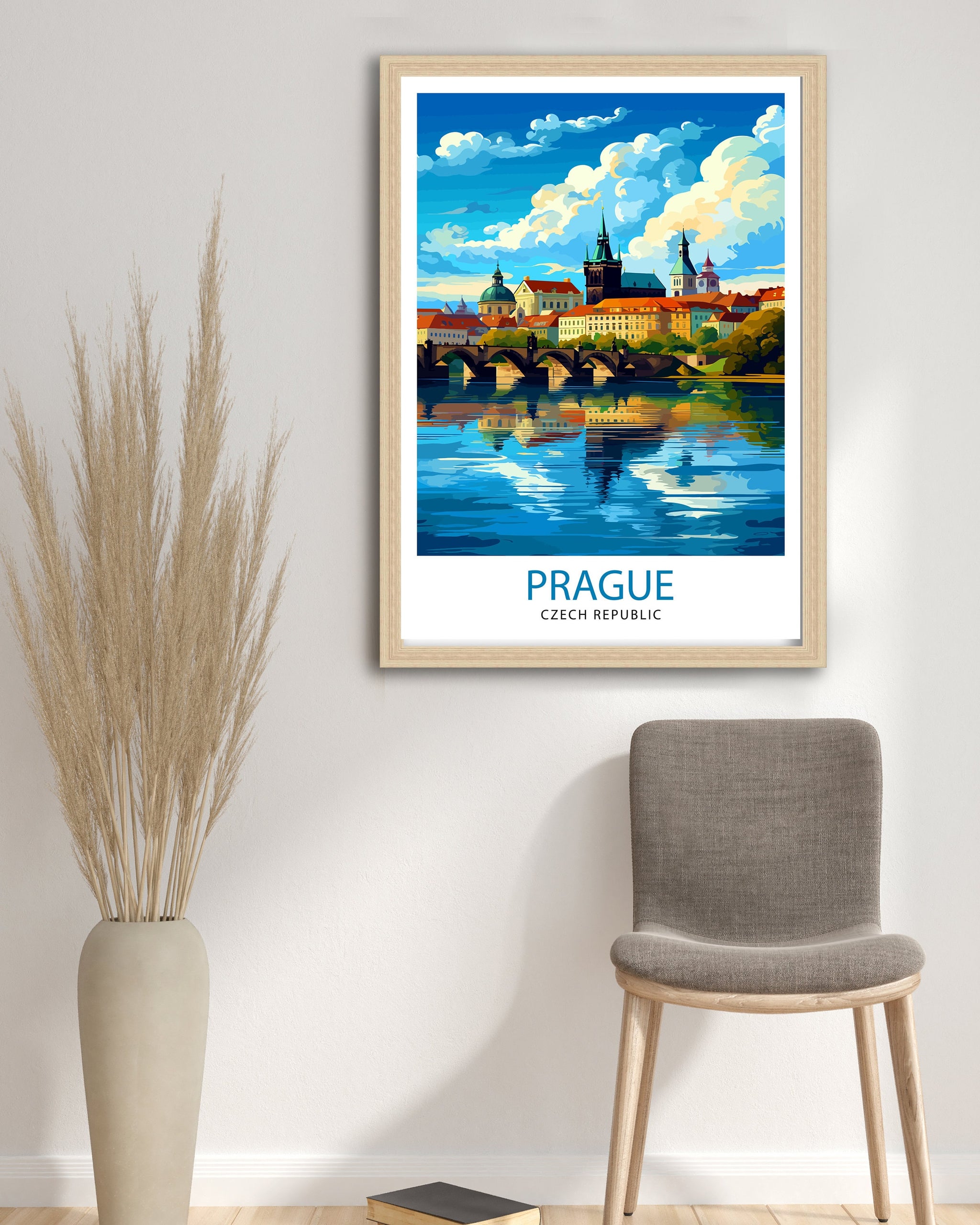 Prague Czech Republic Travel Print Prague Wall Decor Prague Poster Czech Republic Travel Prints Prague Art Print Prague Illustration