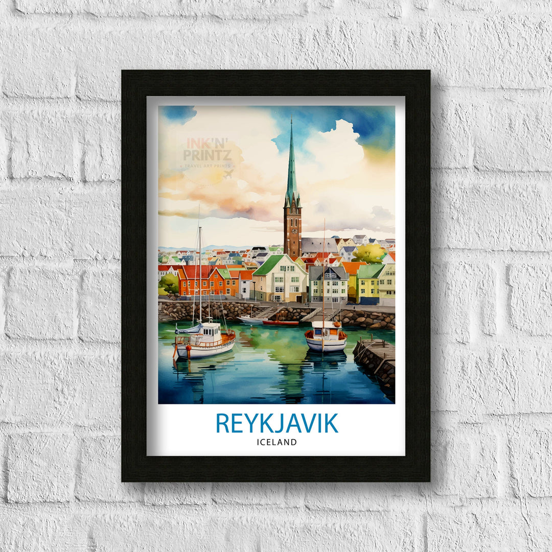 Reykjavik Iceland Travel Poster Reykjavik