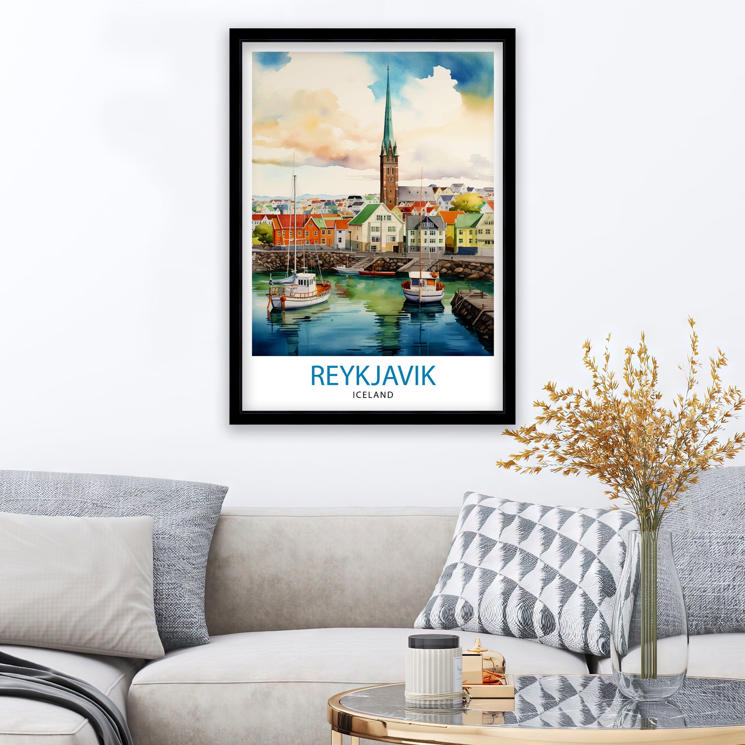 Reykjavik Iceland Travel Print Reykjavik Wall Decor Reykjavik Poster Iceland Travel Prints Reykjavik Art Print Reykjavik