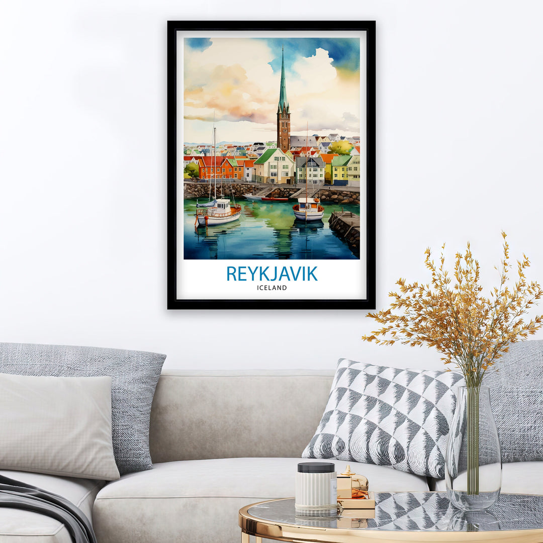 Reykjavik Iceland Travel Poster Reykjavik