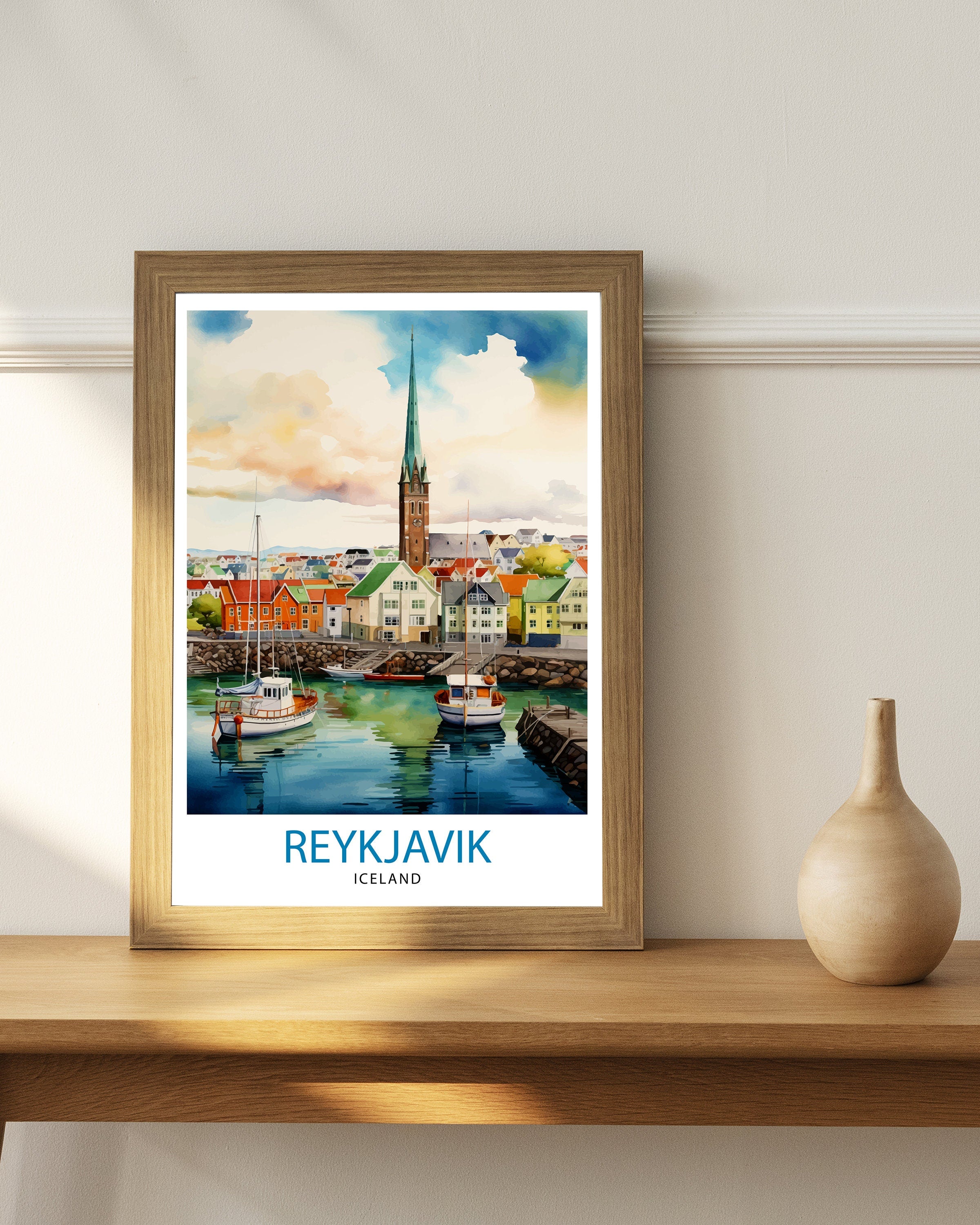 Reykjavik Iceland Travel Print Reykjavik Wall Decor Reykjavik Poster Iceland Travel Prints Reykjavik Art Print Reykjavik