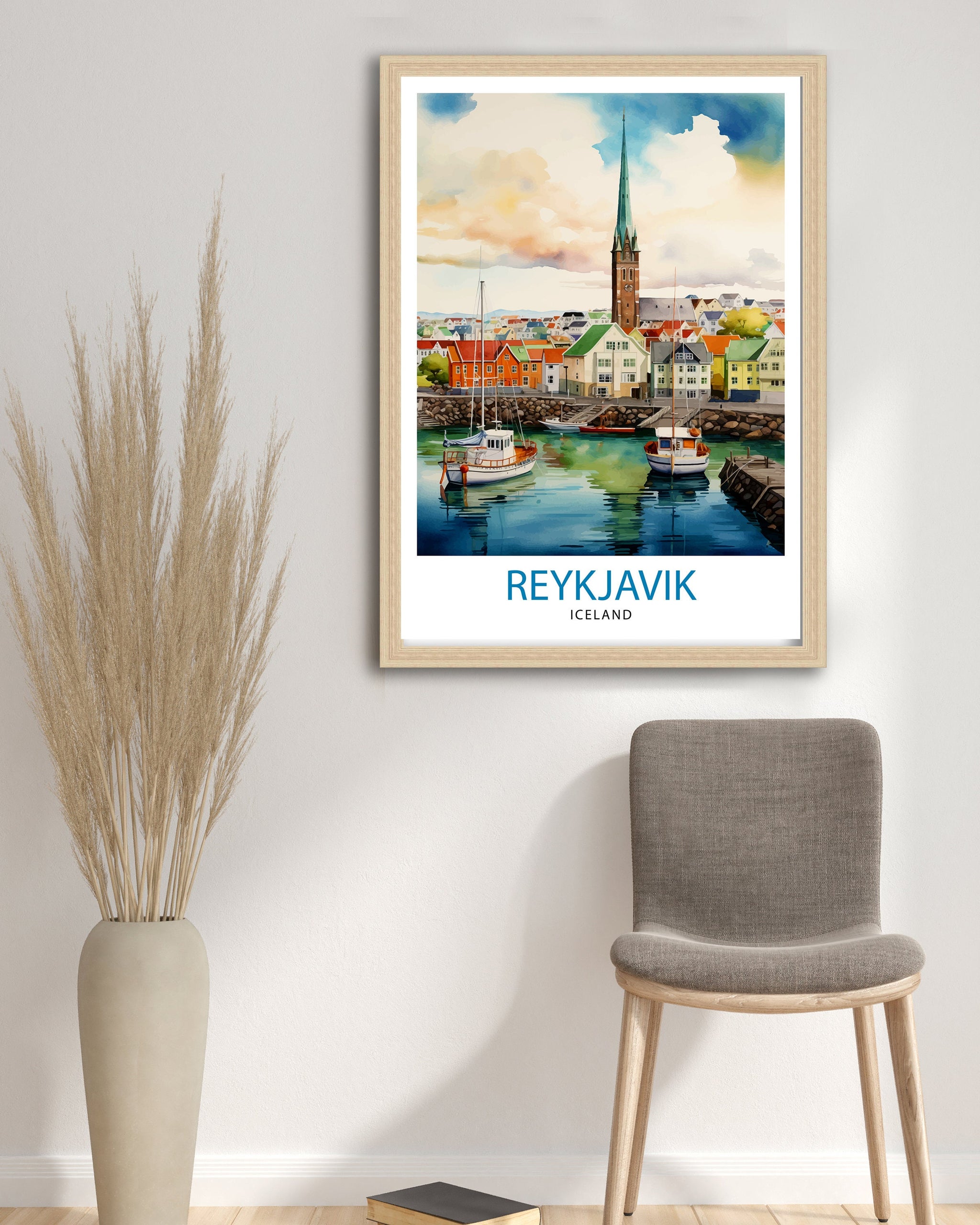 Reykjavik Iceland Travel Print Reykjavik Wall Decor Reykjavik Poster Iceland Travel Prints Reykjavik Art Print Reykjavik