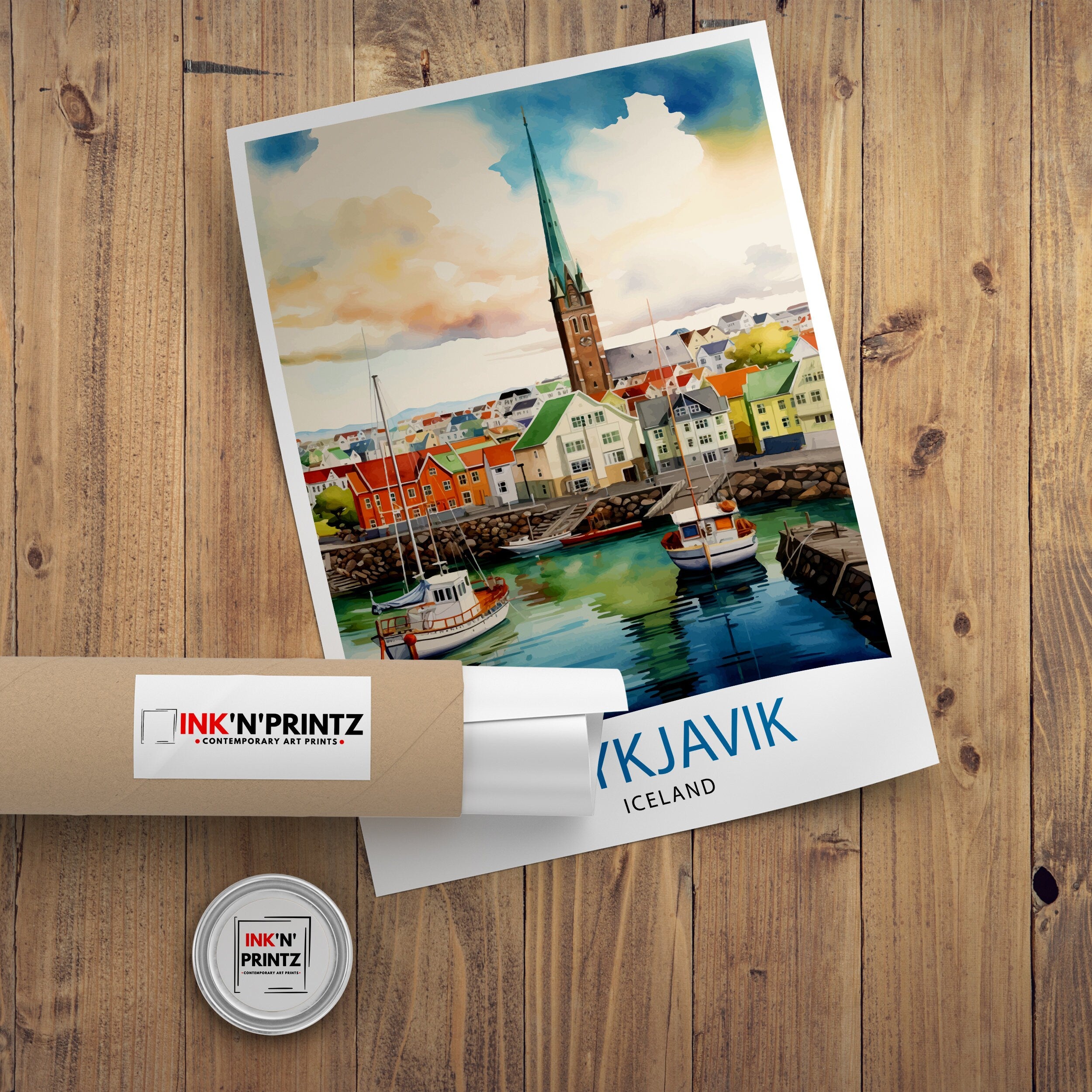 Reykjavik Iceland Travel Print Reykjavik Wall Decor Reykjavik Poster Iceland Travel Prints Reykjavik Art Print Reykjavik
