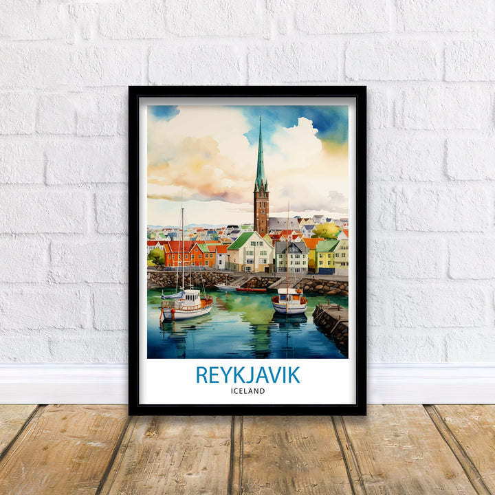 Reykjavik Iceland Travel Poster Reykjavik