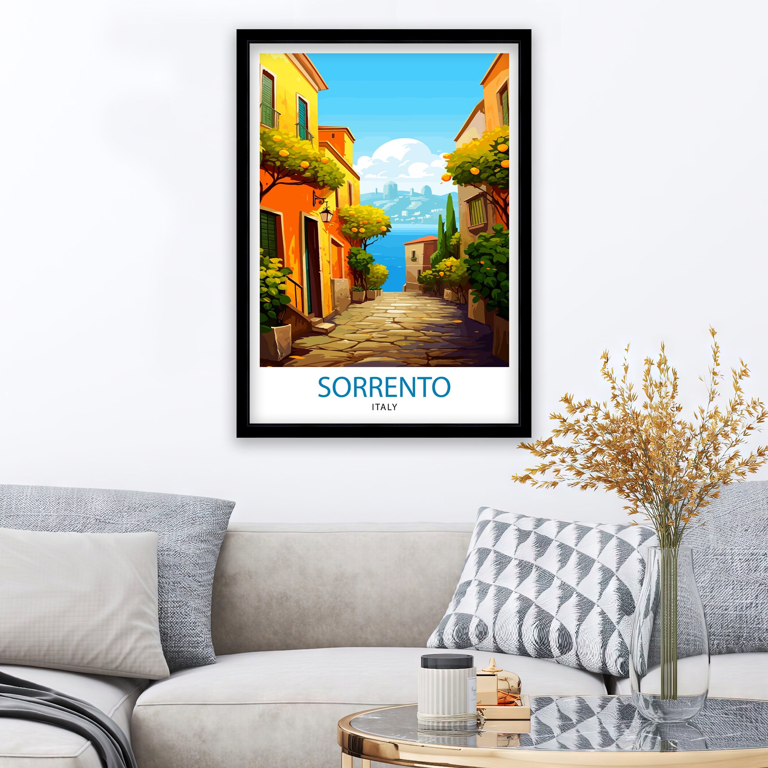 Sorrento Italy Travel Print Sorrento Wall Decor - Sorrento Poster Italy Travel Prints Sorrento Art Print Sorrento Italy Illustration