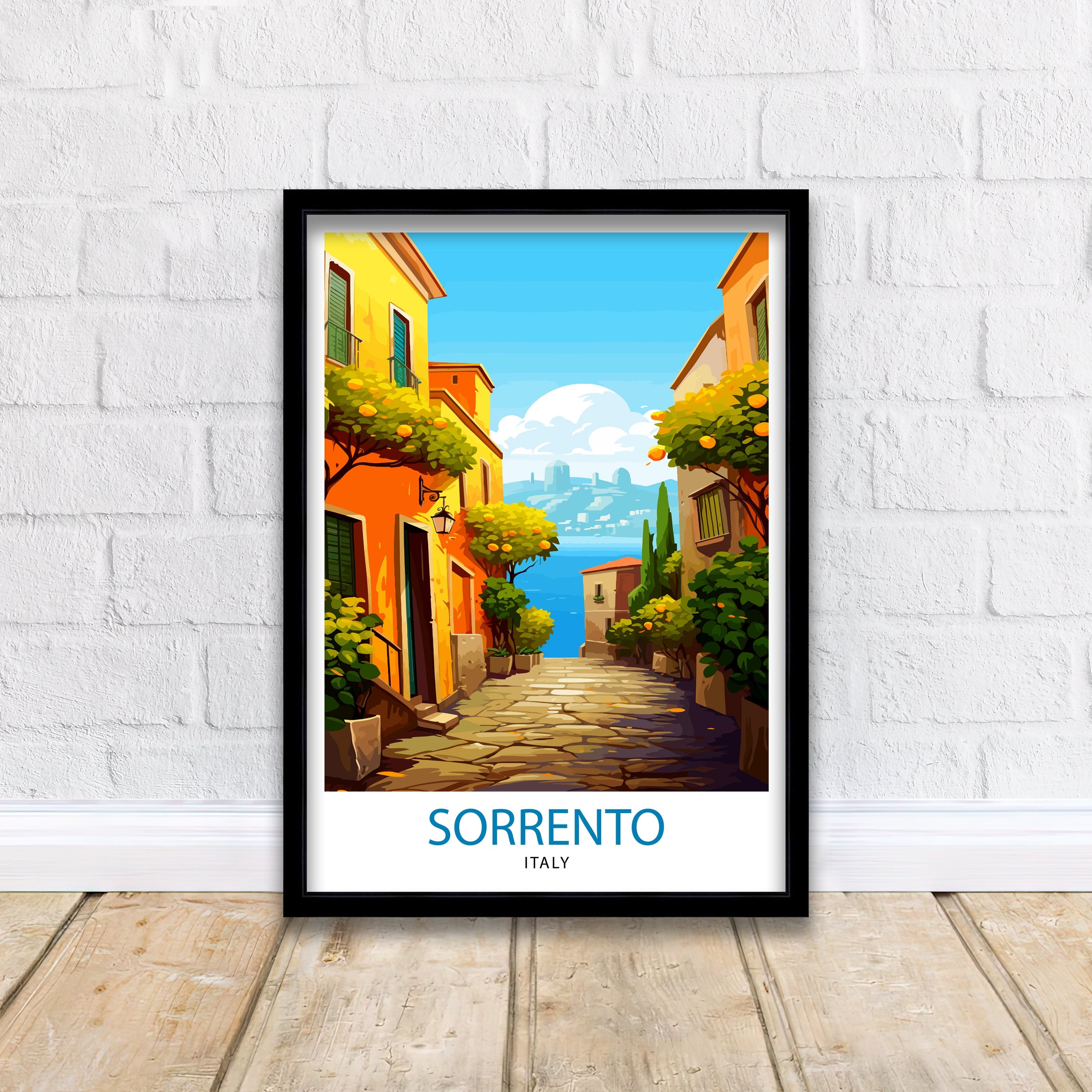 Sorrento Italy Travel Print Sorrento Wall Decor - Sorrento Poster Italy Travel Prints Sorrento Art Print Sorrento Italy Illustration